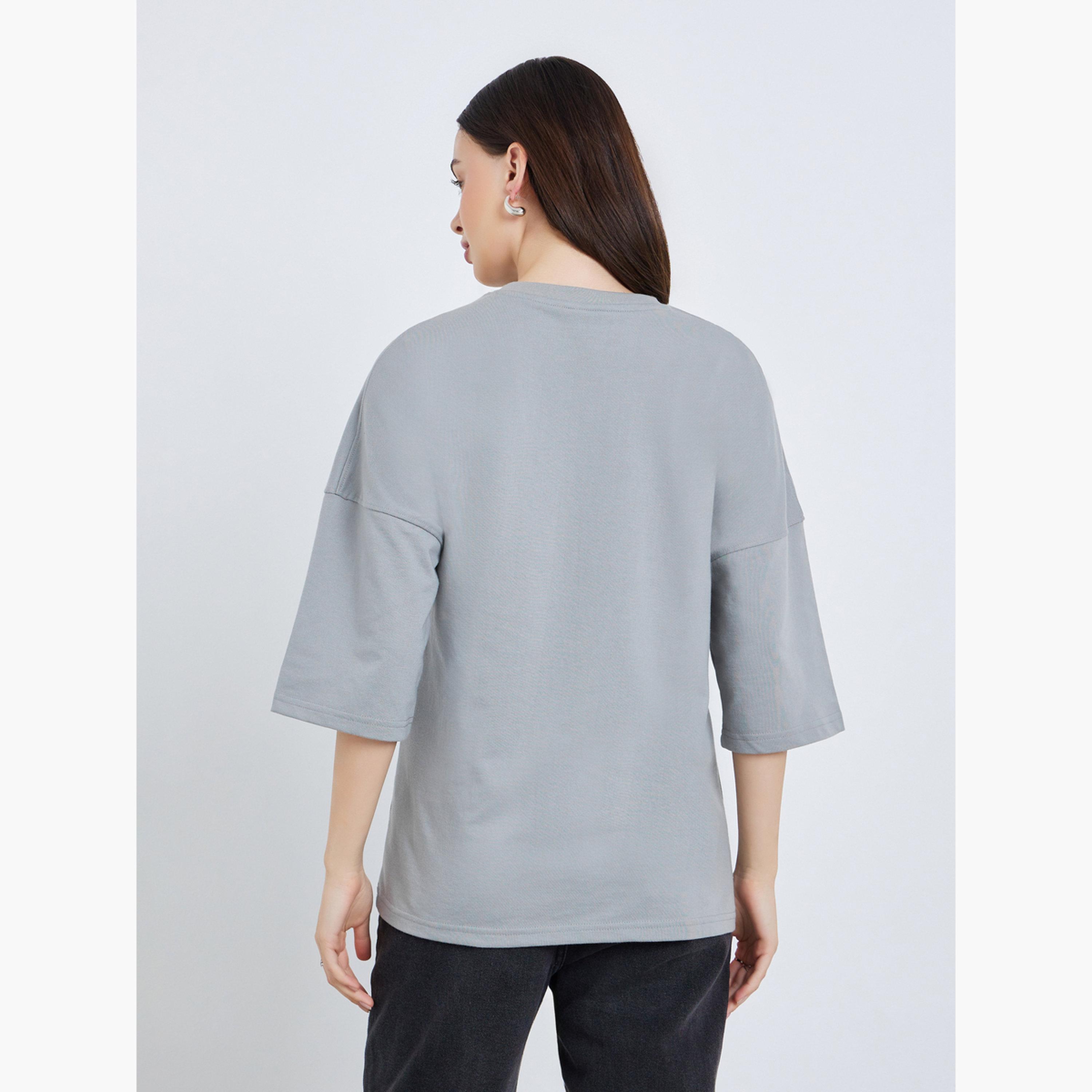 Styli Women Embroidered 100% Cotton Oversized T-Shirt-women-clothing-tshirts-image-4