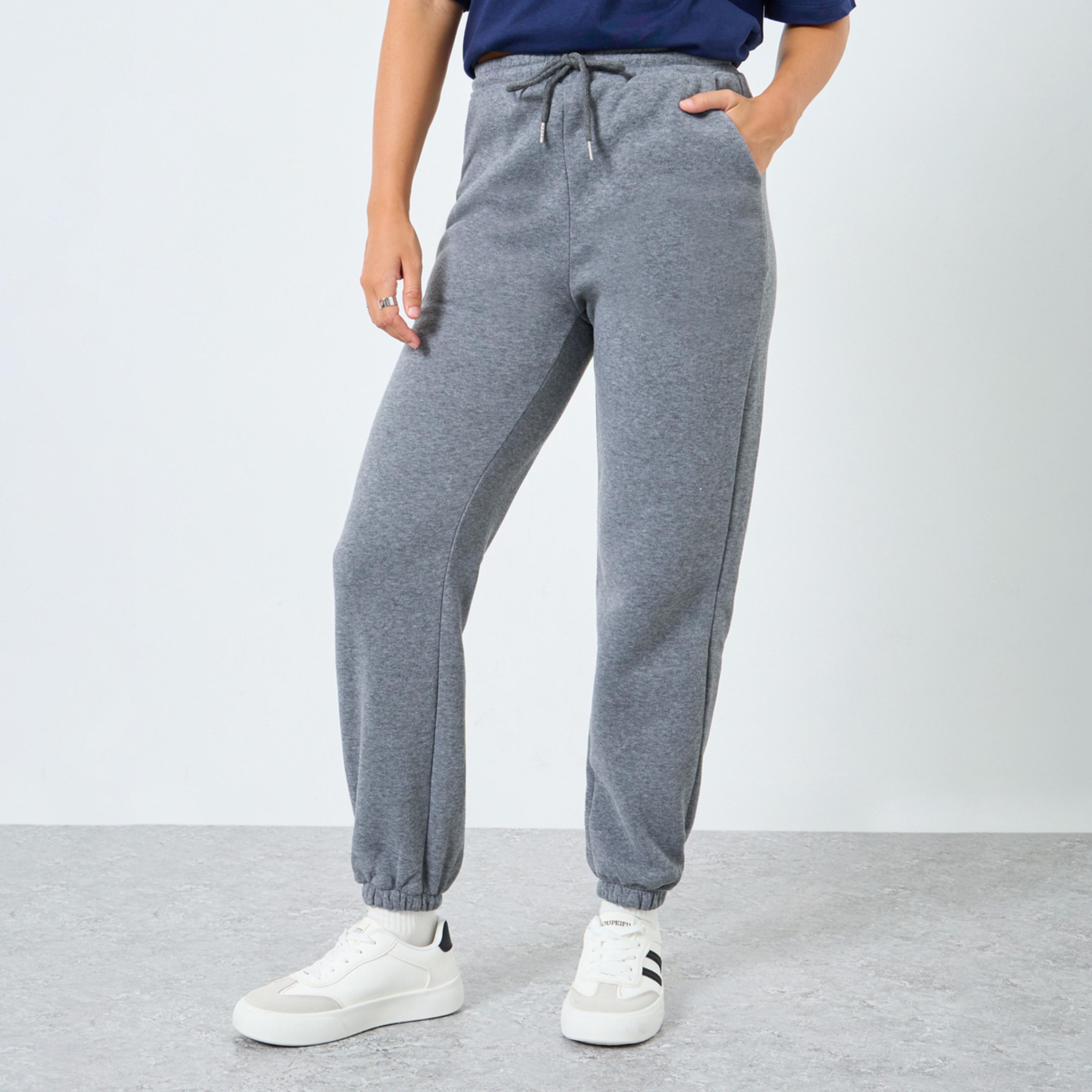 Take Two Women Grey Elastic Cuffed Joggers-women-clothing-bottoms-joggers-image-1