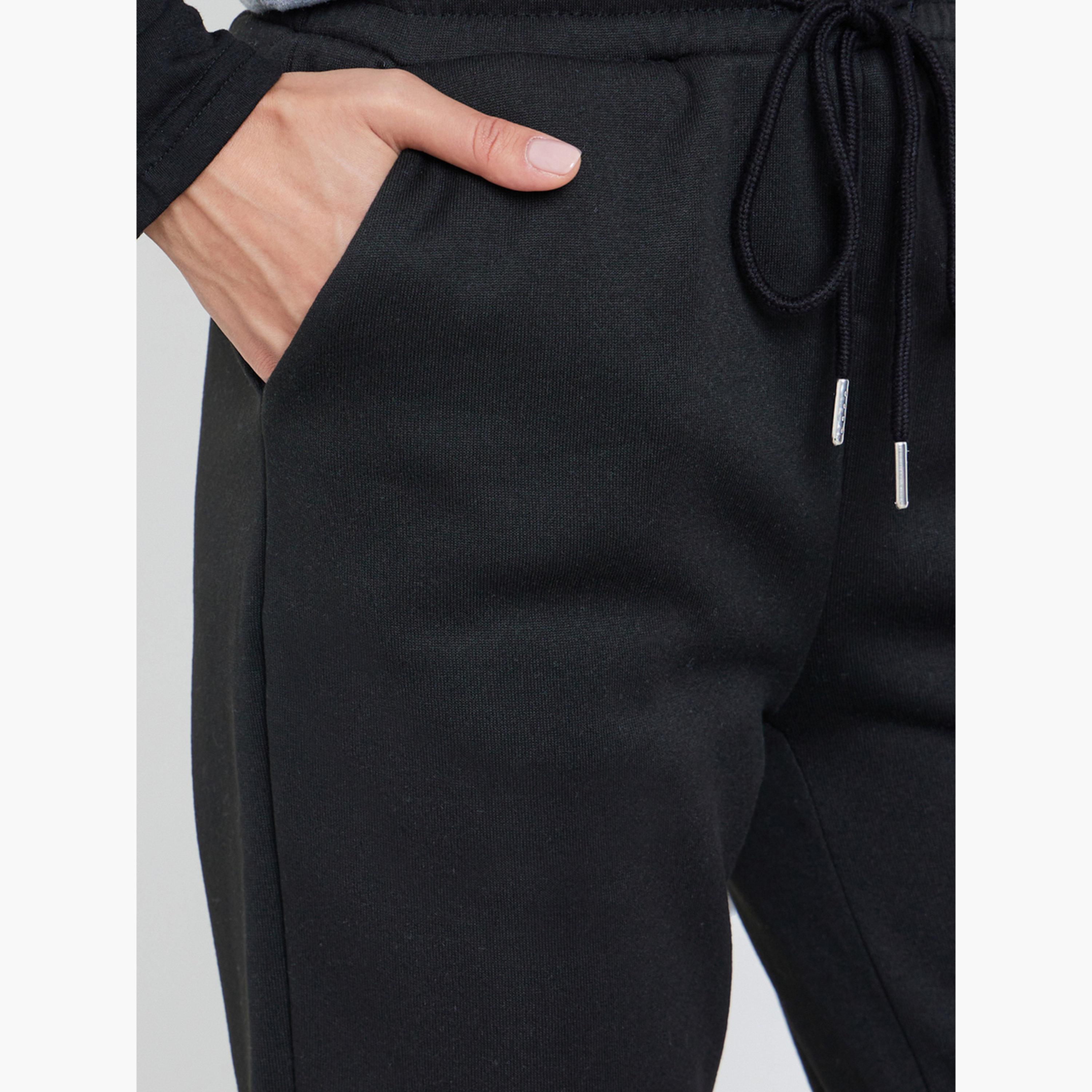 Take Two Women Black Solid Cuffed Joggers-women-clothing-bottoms-joggers-image-3