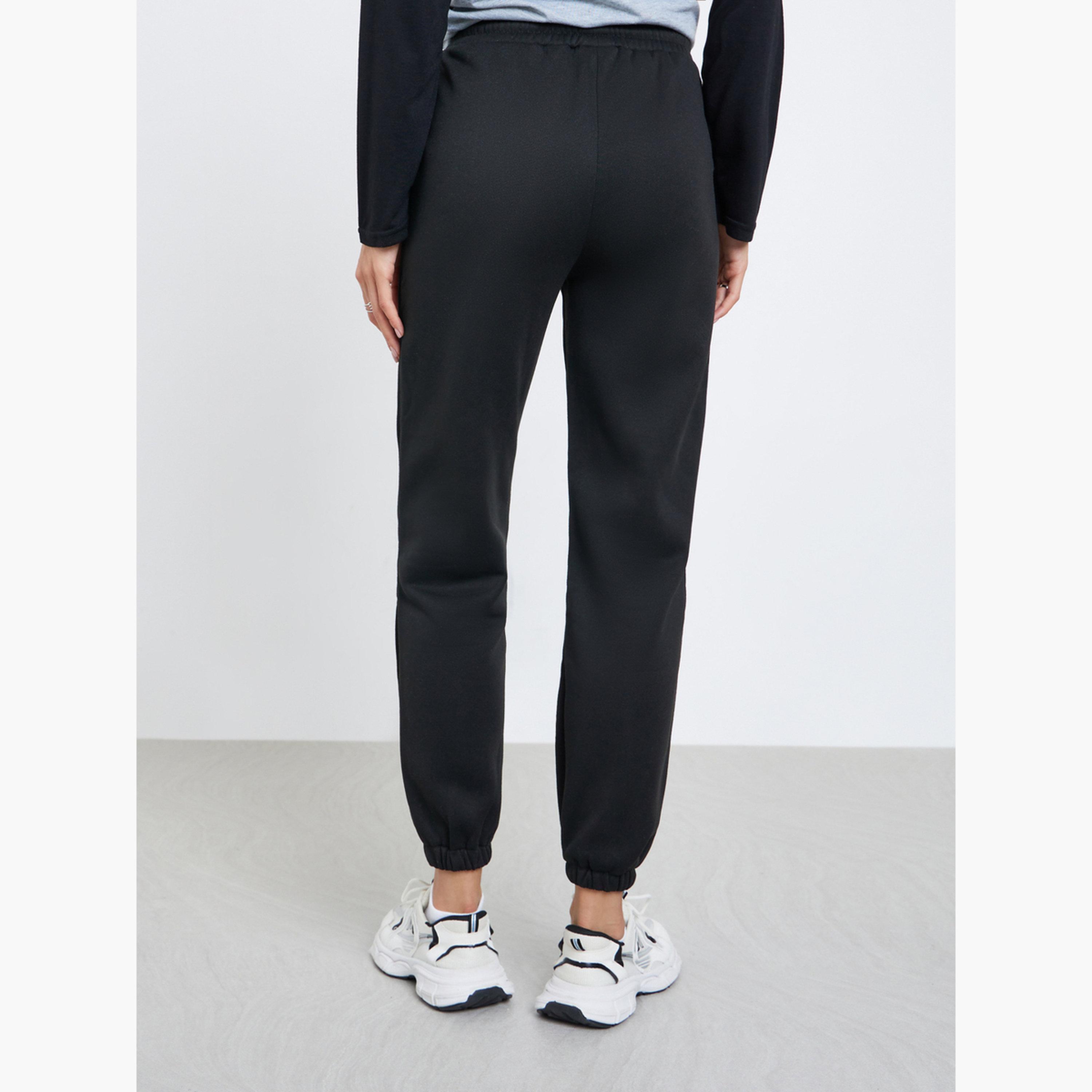 Take Two Women Black Solid Cuffed Joggers-women-clothing-bottoms-joggers-image-4