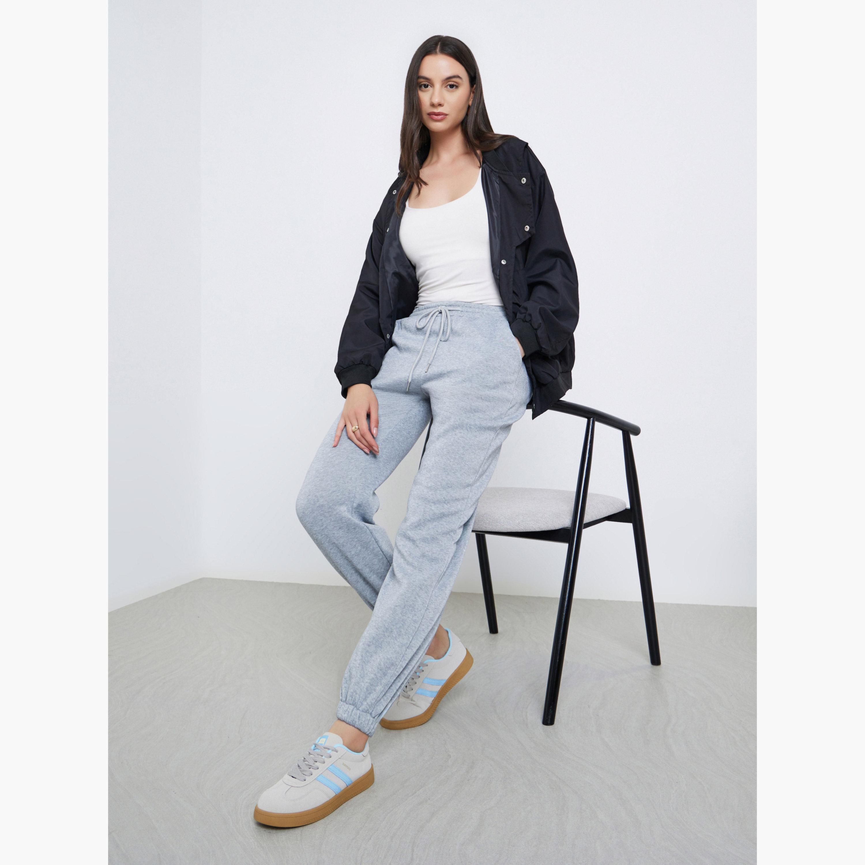 Take Two Women Grey Solid Joggers with Drawstring-women-clothing-bottoms-joggers-image-2