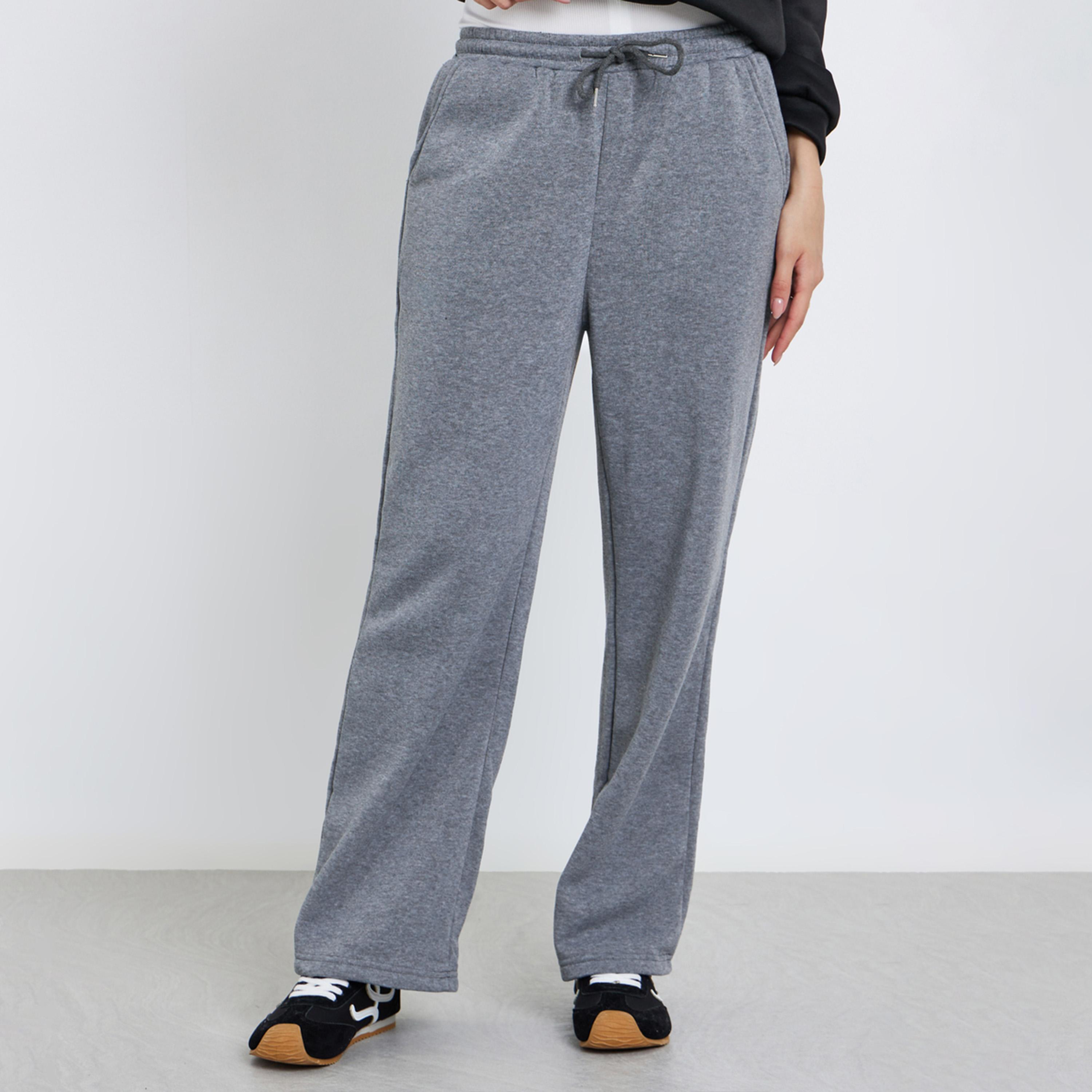 تيك تو - بنطال رياضي نسائي رمادي اللون بقصّة مستقيمة-women-clothing-bottoms-joggers-image-1