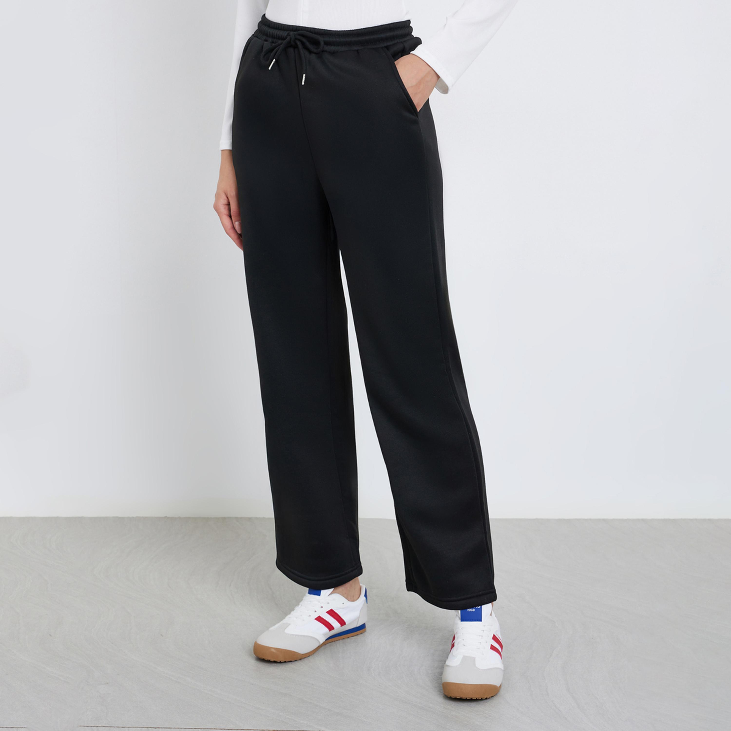 Take Two Women Black Straight Fit Solid Joggers-women-clothing-bottoms-joggers-image-1