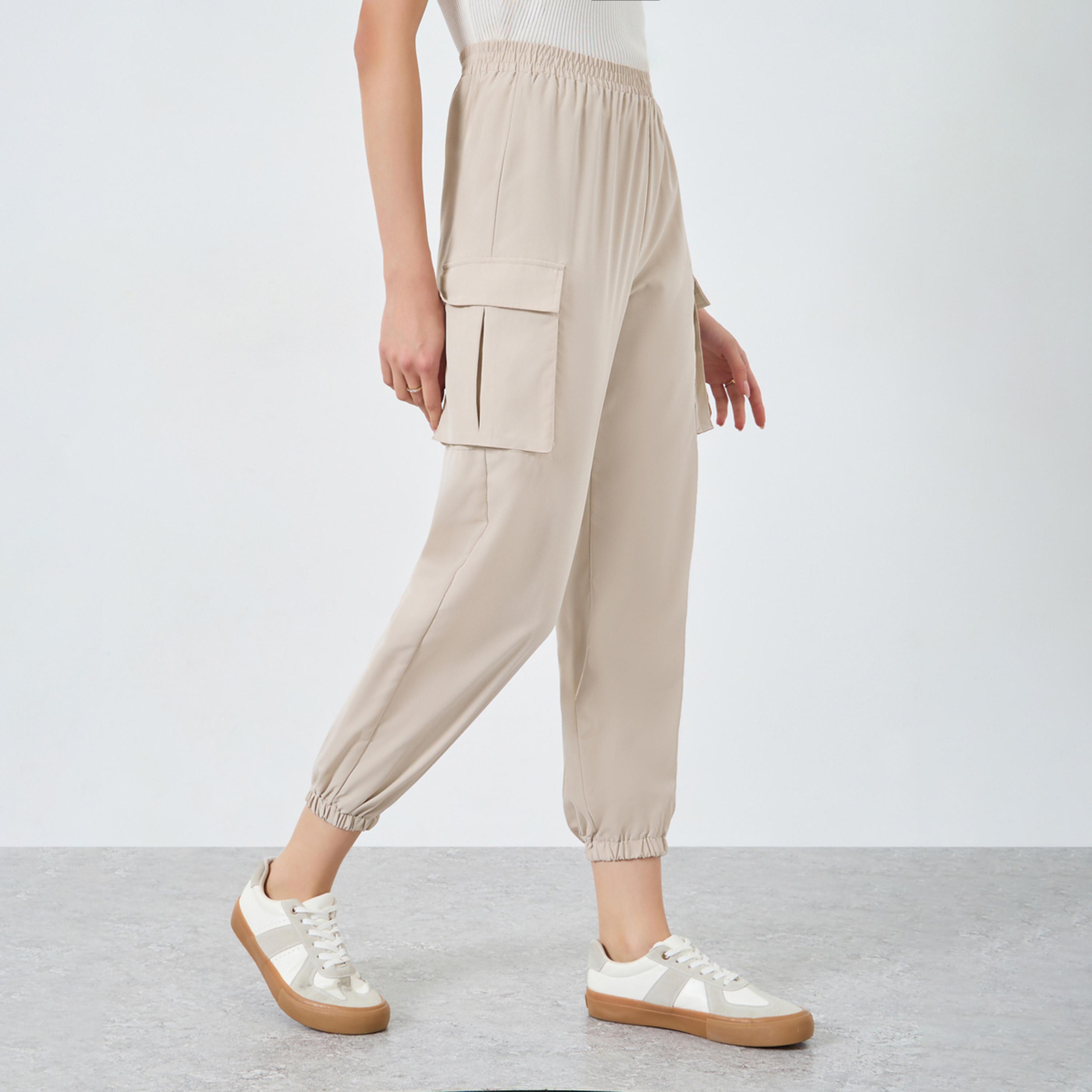 تيك تو - بنطال رياضي بجيوب سادة-women-clothing-bottoms-joggers-image-1