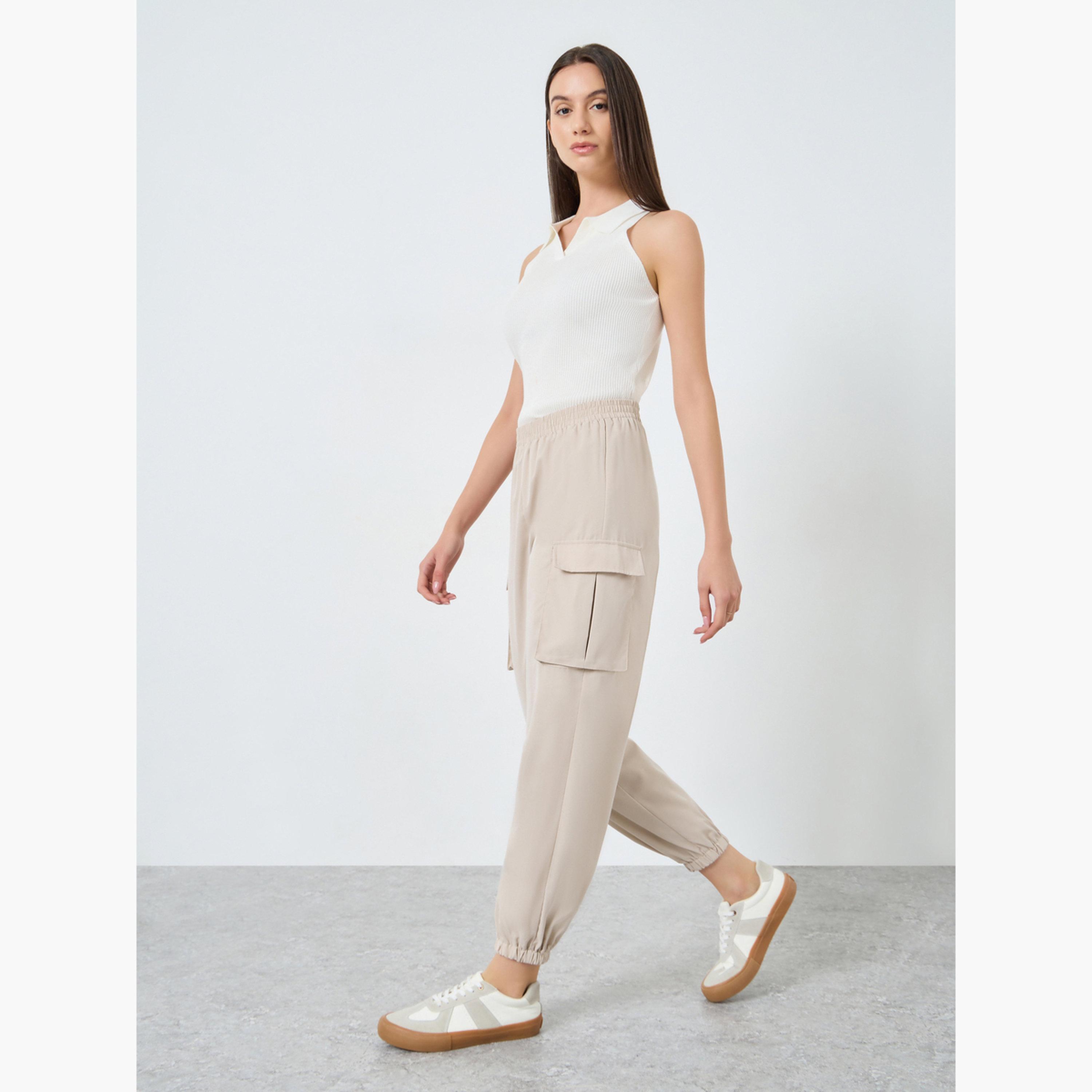 تيك تو - بنطال رياضي بجيوب سادة-women-clothing-bottoms-joggers-image-2