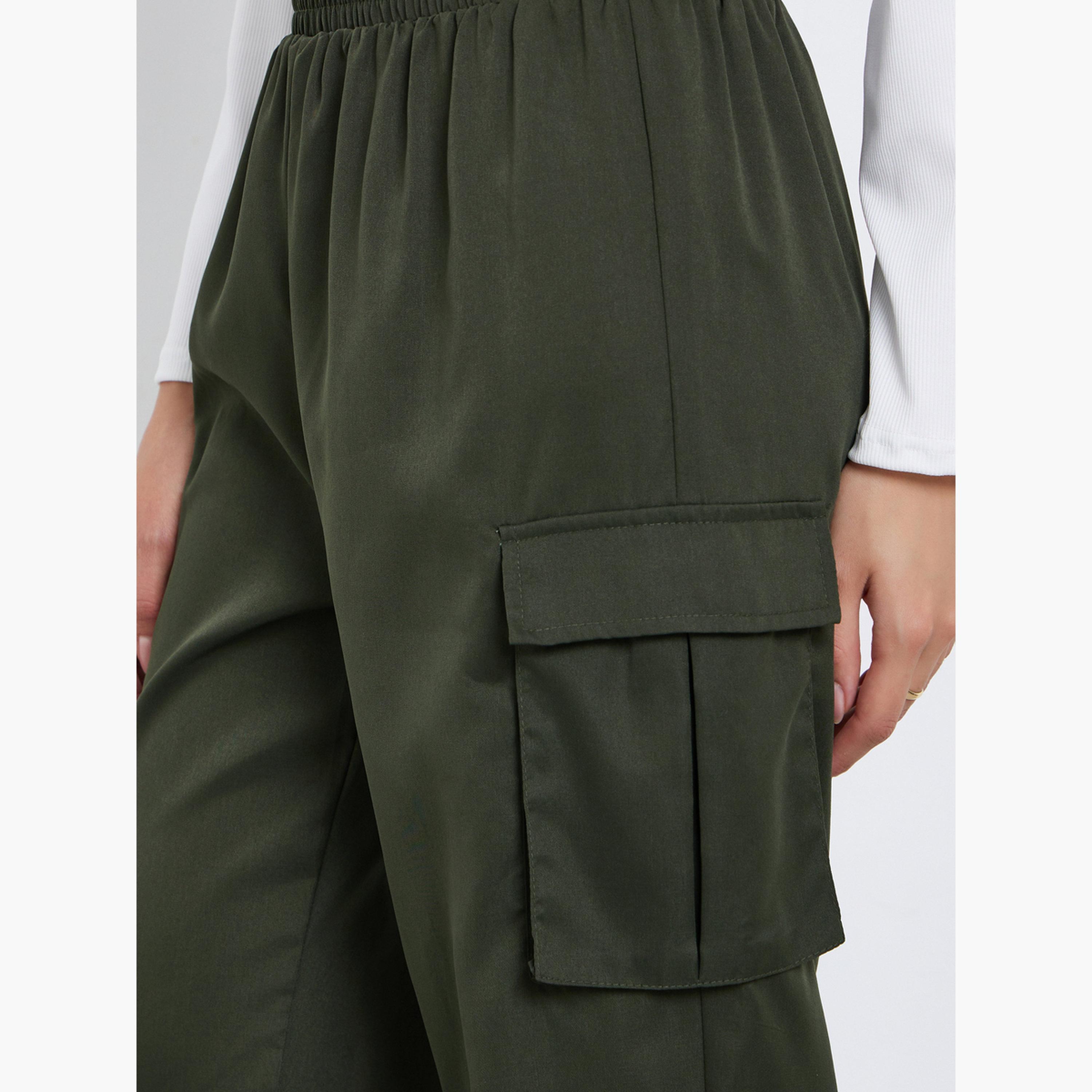 تيك تو - بنطال رياضي مريح لون أخضر الداكن-women-clothing-bottoms-joggers-image-3