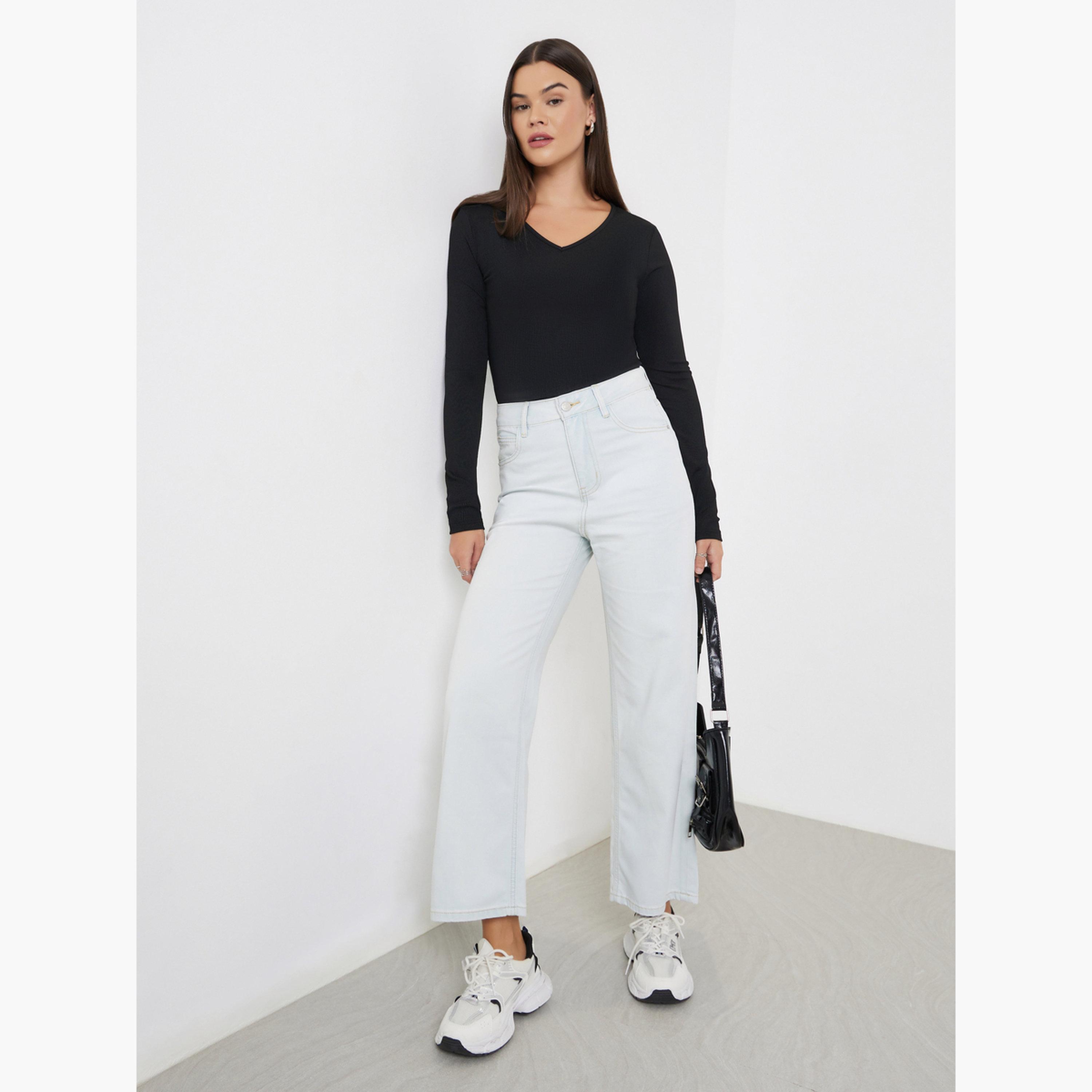 ستايلي - بلوزة محبوكة بأكمام طويلة باللون الأسود للنساء-women-clothing-tshirts-image-2