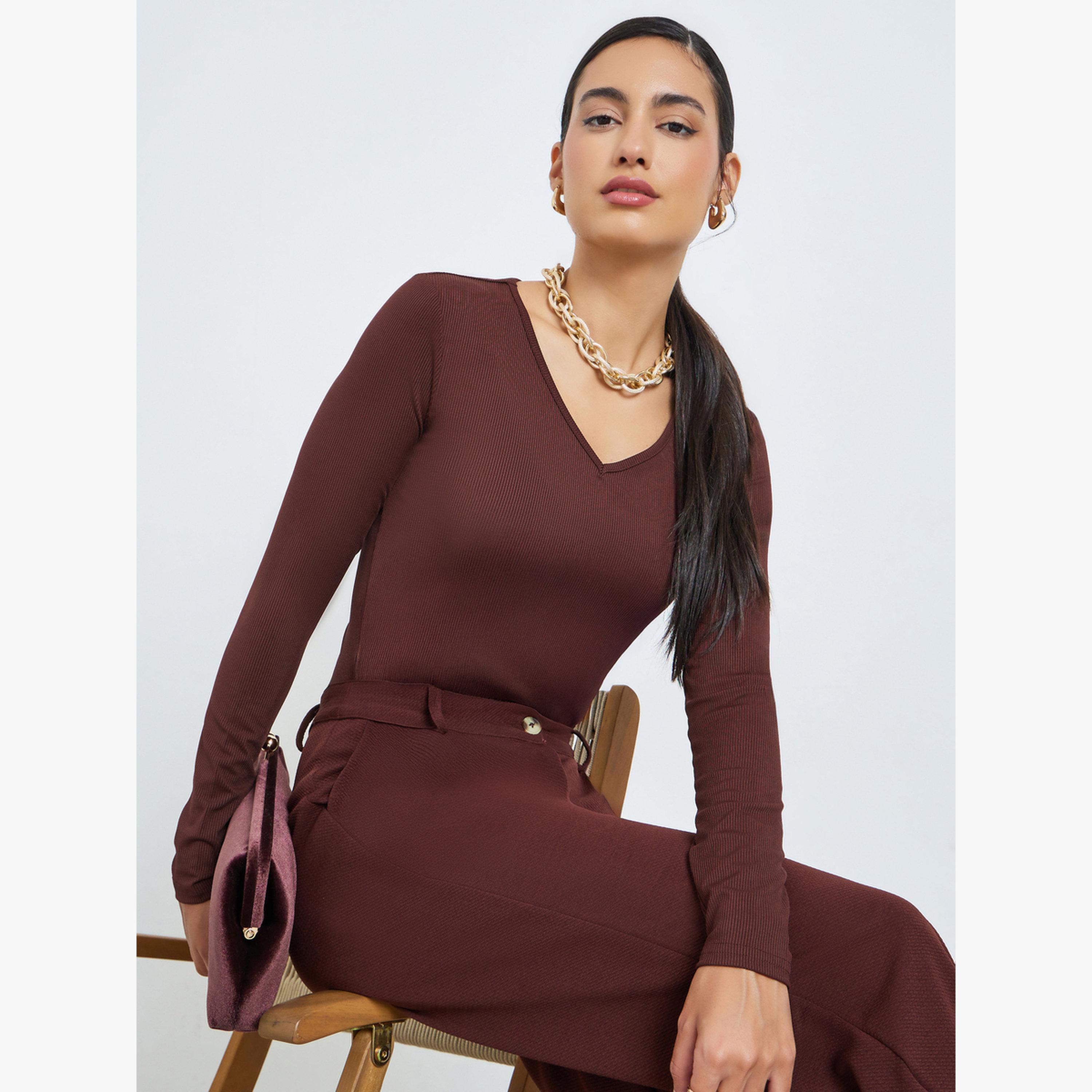 بلوزة محبوكة بأكمام طويلة-women-clothing-tshirts-image-3