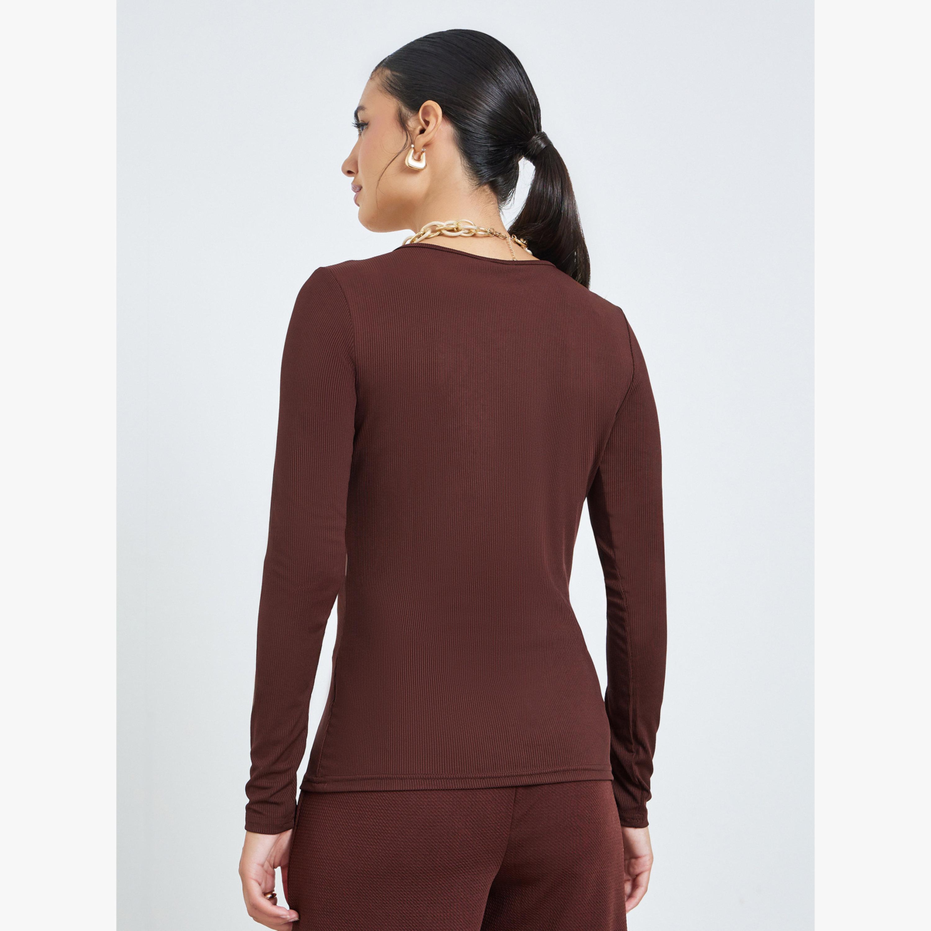 بلوزة محبوكة بأكمام طويلة-women-clothing-tshirts-image-4