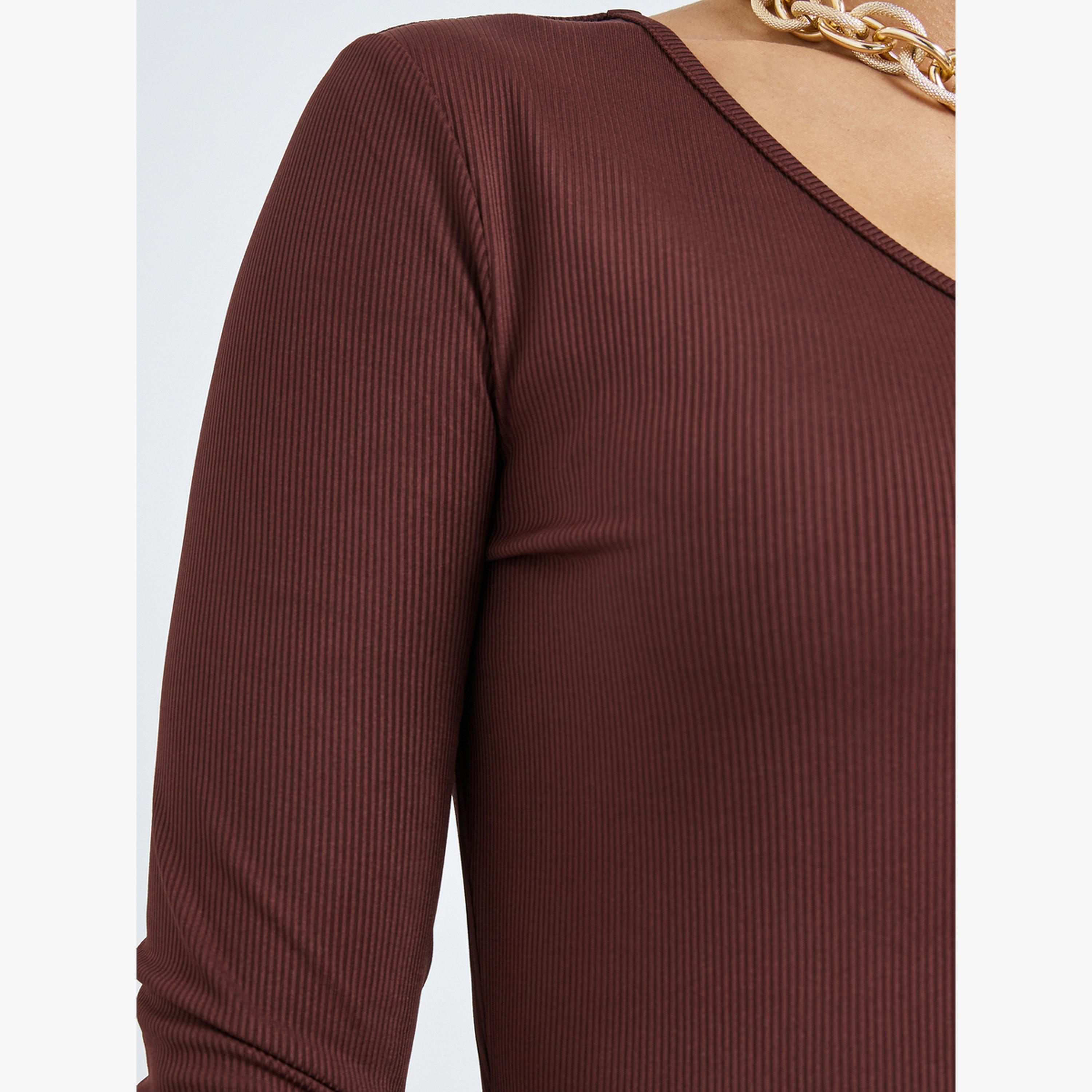 بلوزة محبوكة بأكمام طويلة-women-clothing-tshirts-image-5