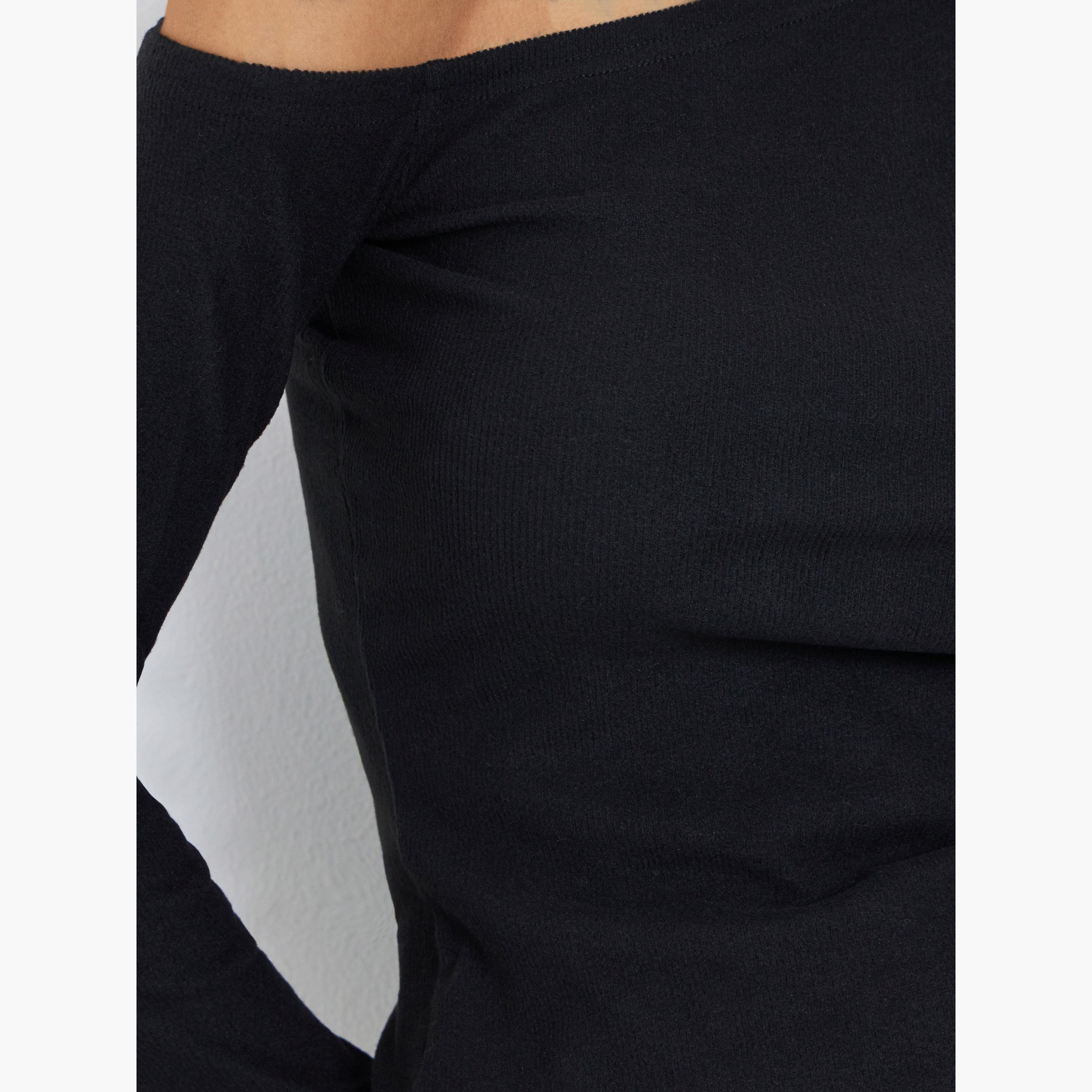 Styli Women Black Asymmetric Neck Knit Top-women-clothing-tshirts-image-4