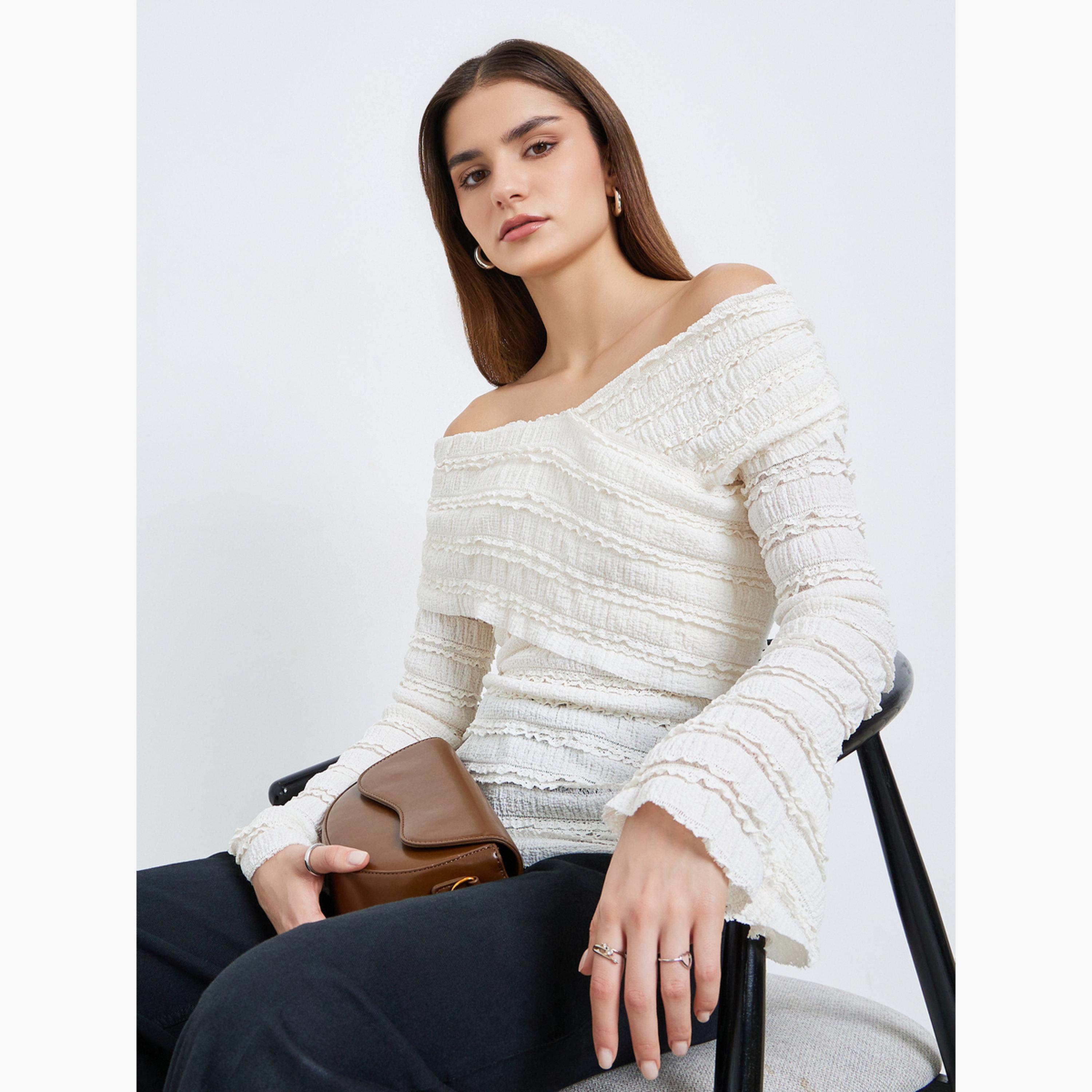 Styli Off-Shoulder Textured Blouse-women-clothing-shirtsandblouses-blouses-image-3
