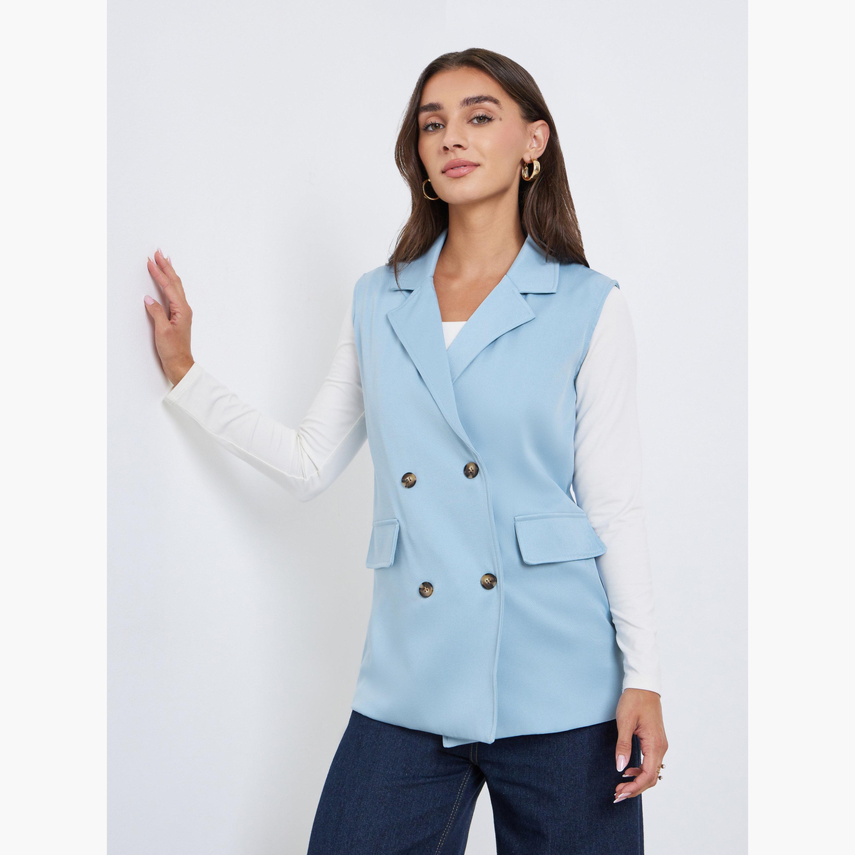 ستايلي - سترة طويلة صفين من الأزرار-women-winterwear-coatsandjackets-waistcoats-image-1