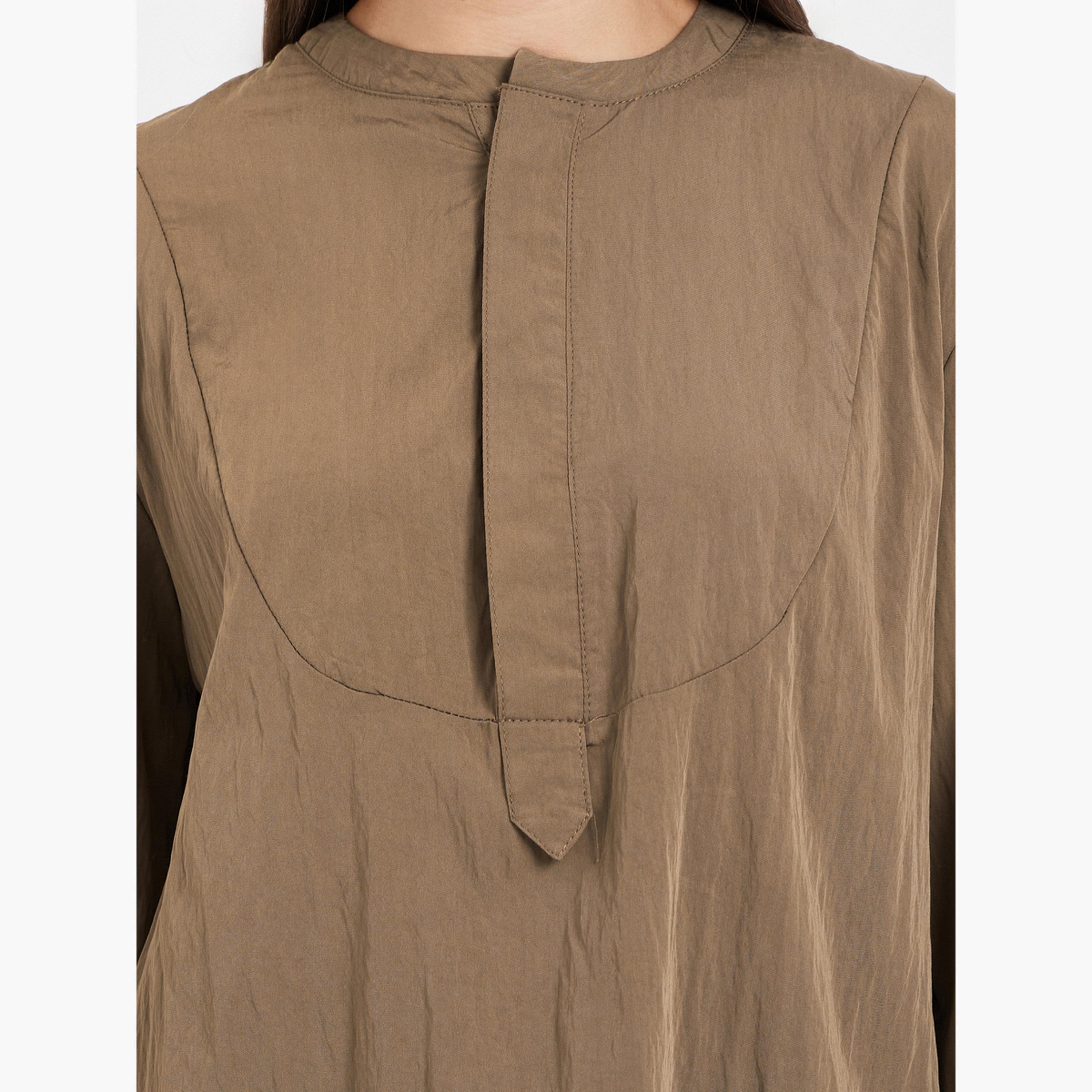 ستايلي - بلوزة بنية بأكمام طويلة-women-clothing-tshirts-image-3