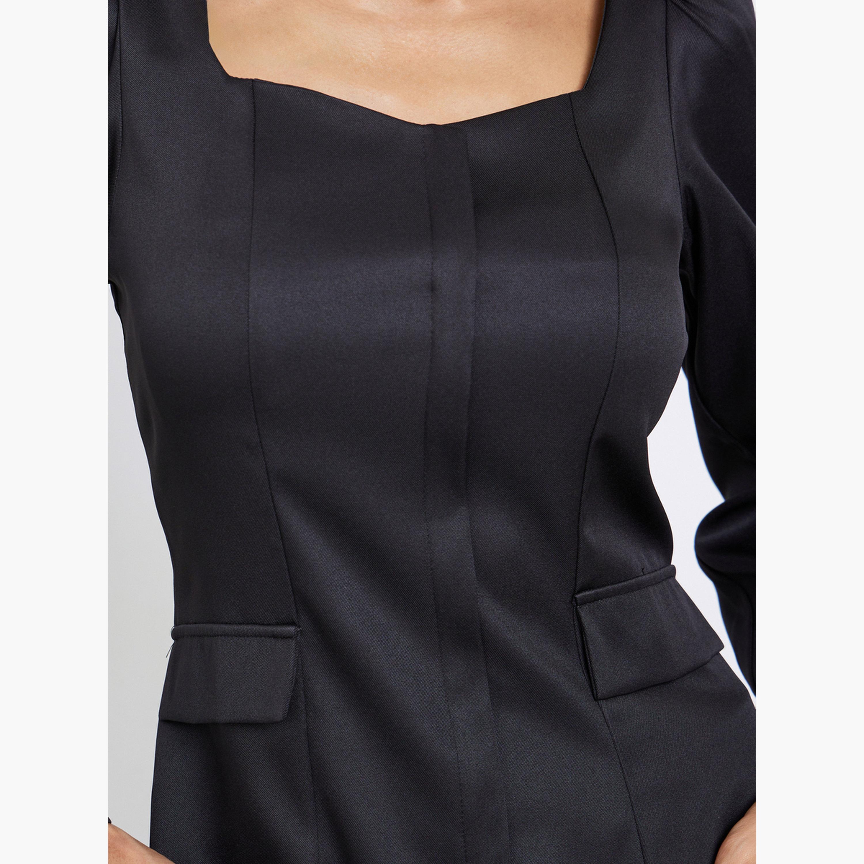 Styli Women Black Sweetheart Neck Blouse-women-clothing-shirtsandblouses-blouses-image-4
