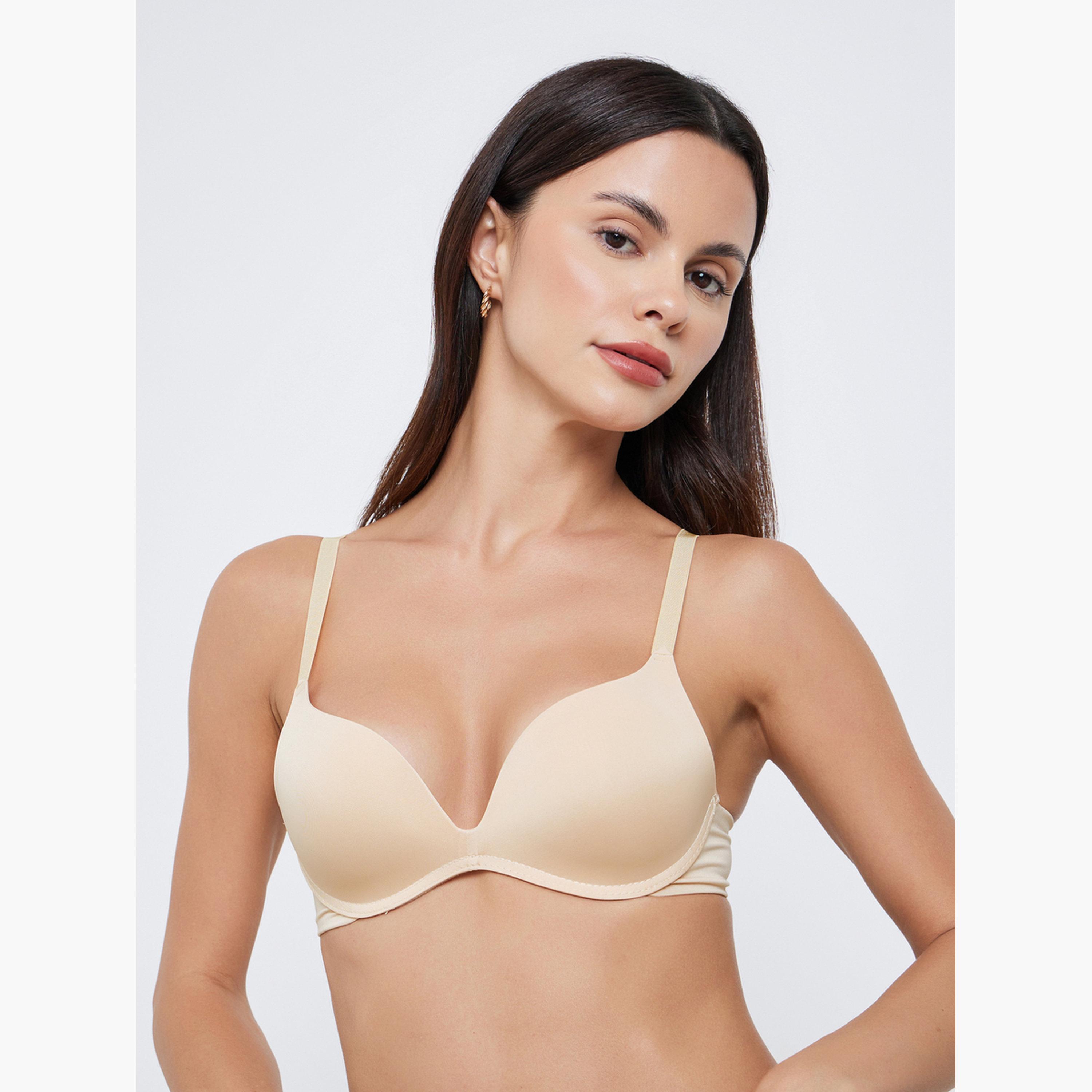 Styli Pack of 2 - Padded Non-Wired Plunge Bra-women-clothing-lingerie-bras-image-2