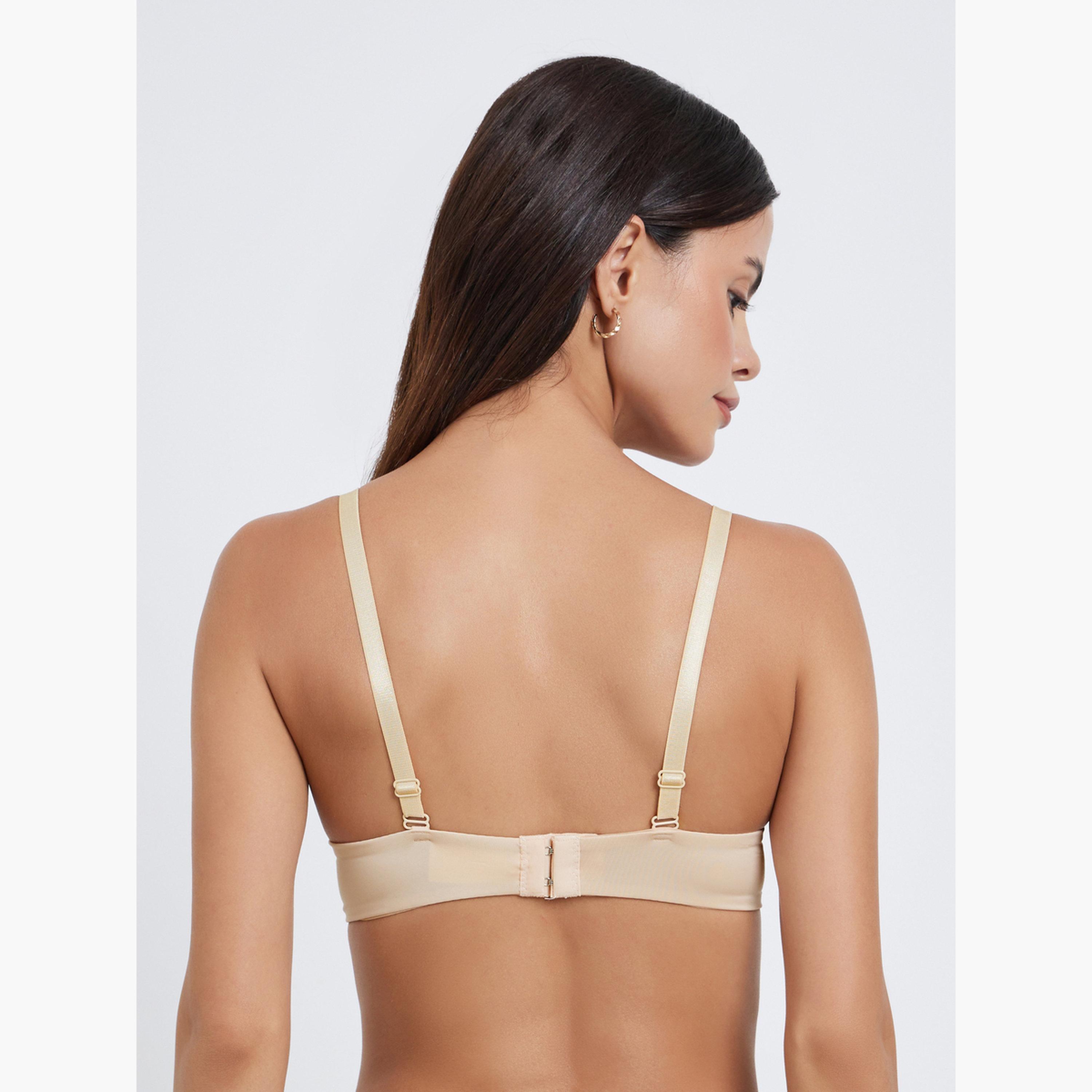 Styli Pack of 2 - Padded Non-Wired Plunge Bra-women-clothing-lingerie-bras-image-4