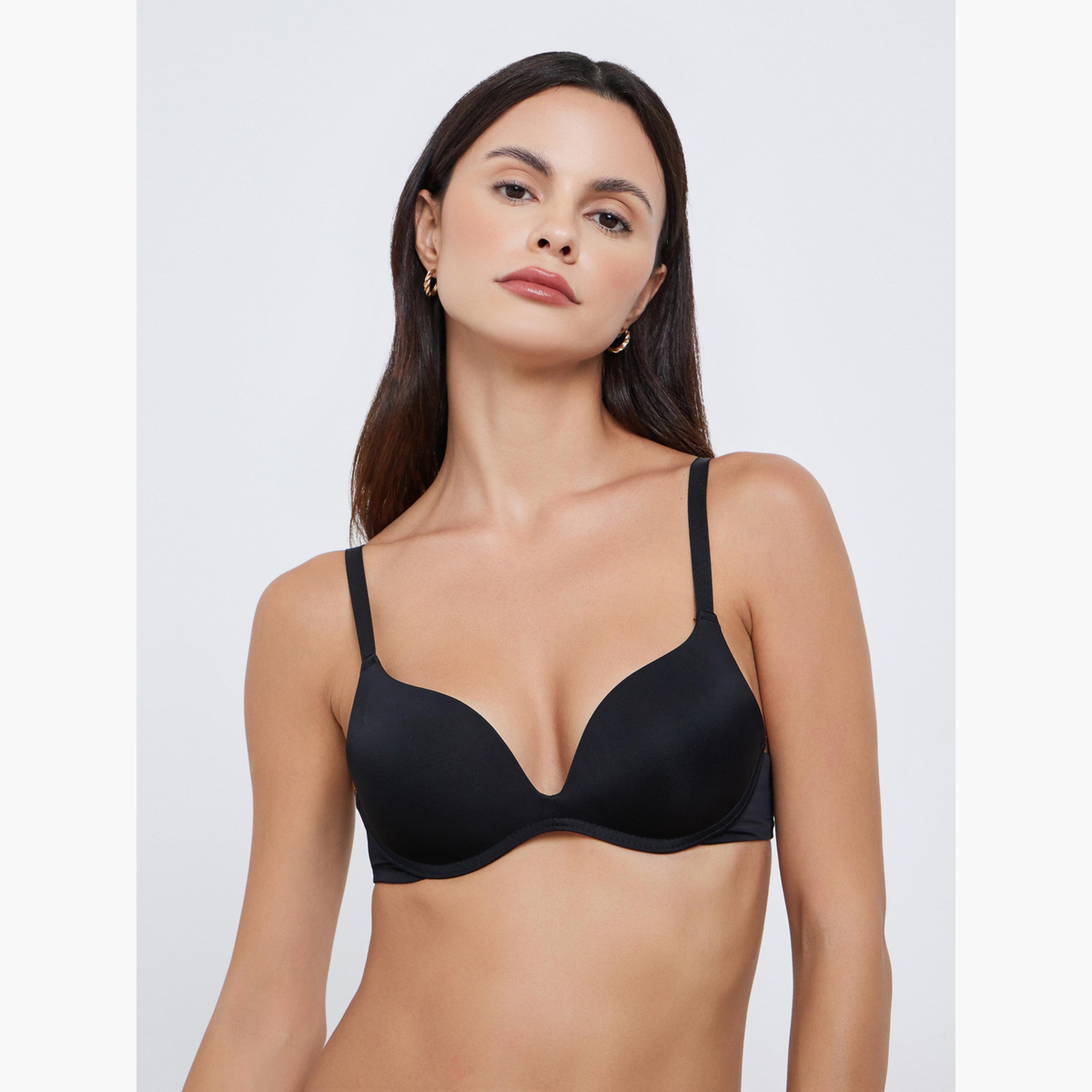 Styli Pack of 2 - Padded Non-Wired Plunge Bra-women-clothing-lingerie-bras-image-5