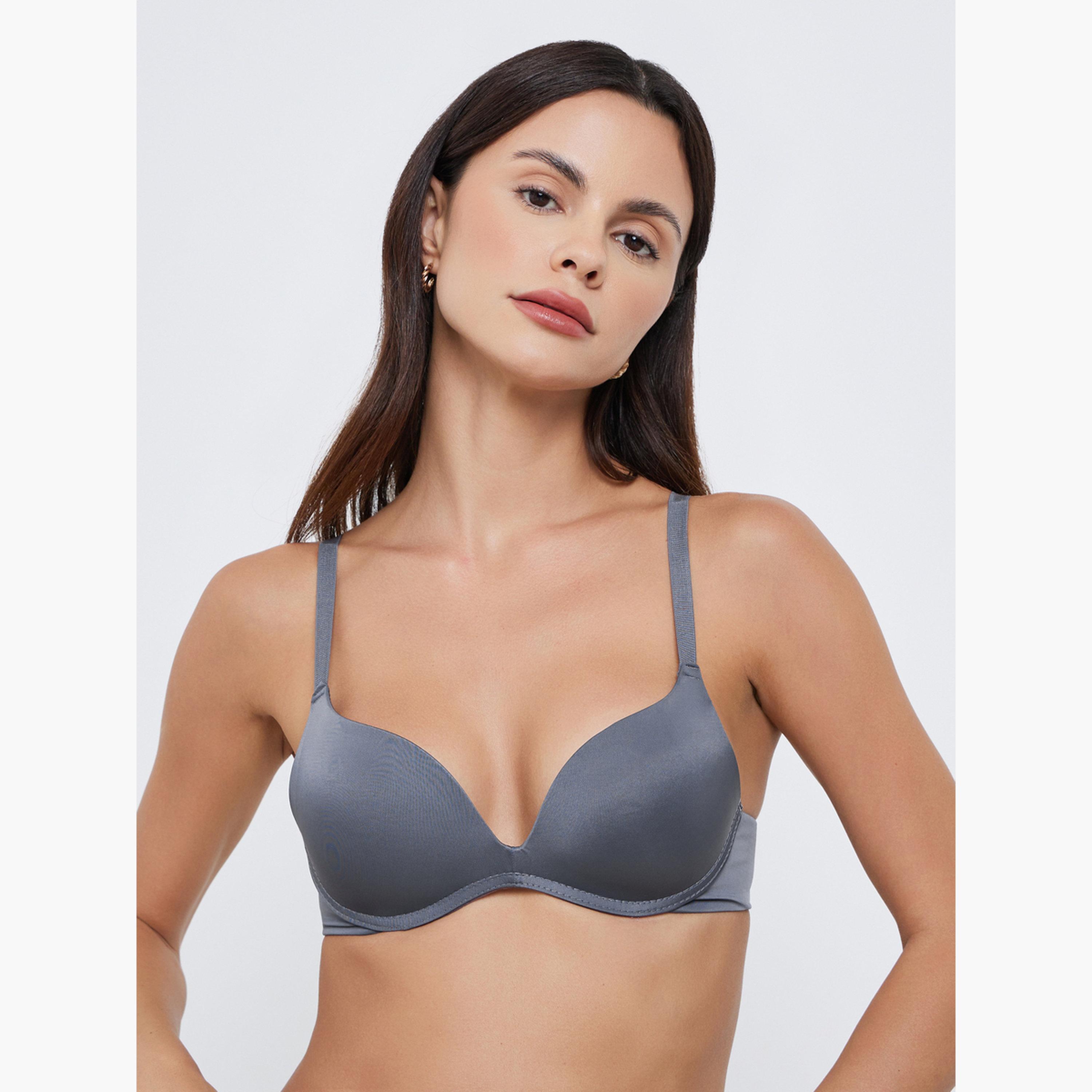 Styli Pack of 2 - Padded Non-Wired Plunge Bra-women-clothing-lingerie-bras-image-3