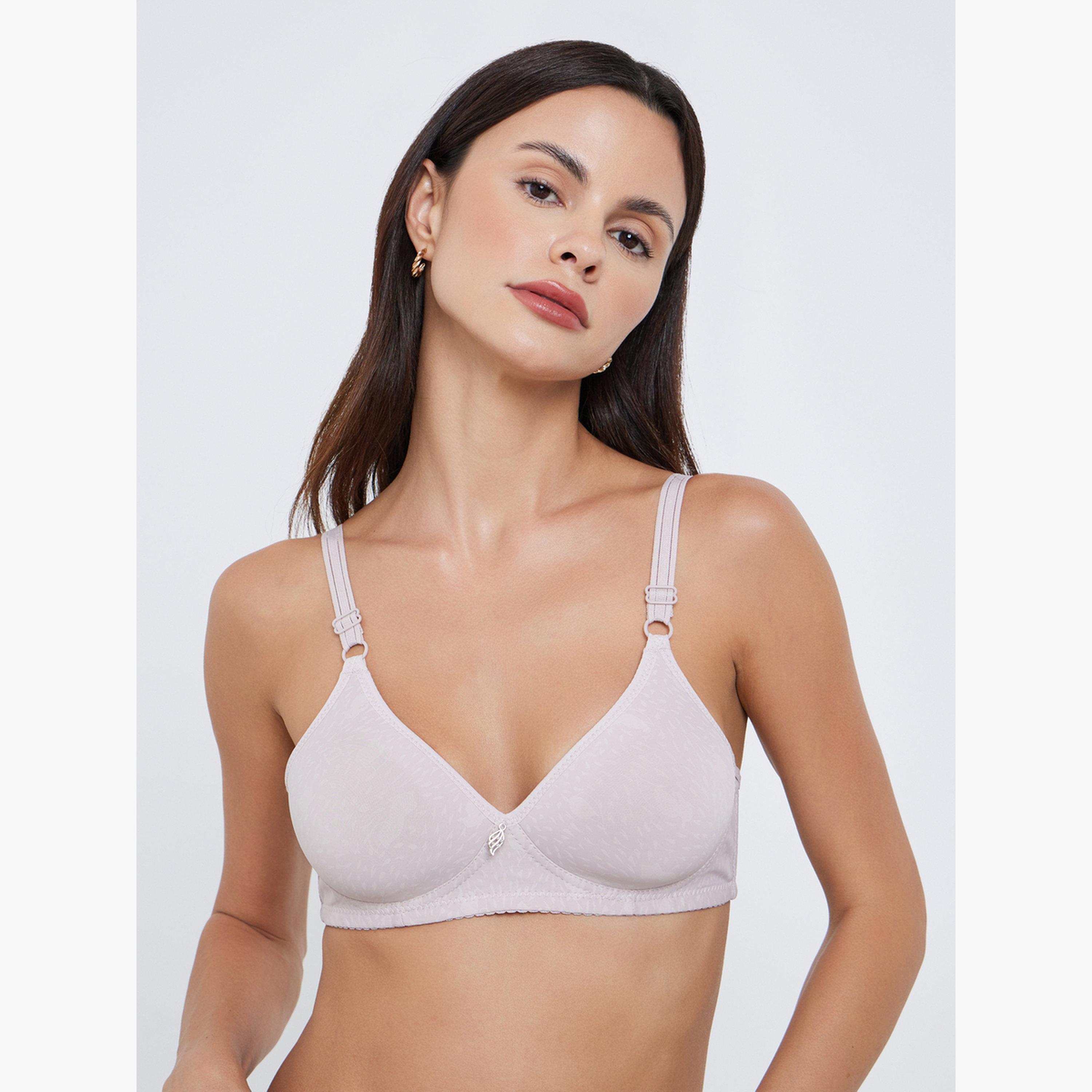 ستايلي - عبوة من قطعتين - حمالة صدر مبطنة بدون أسلاك مع تفاصيل حواف-women-clothing-lingerie-bras-image-2