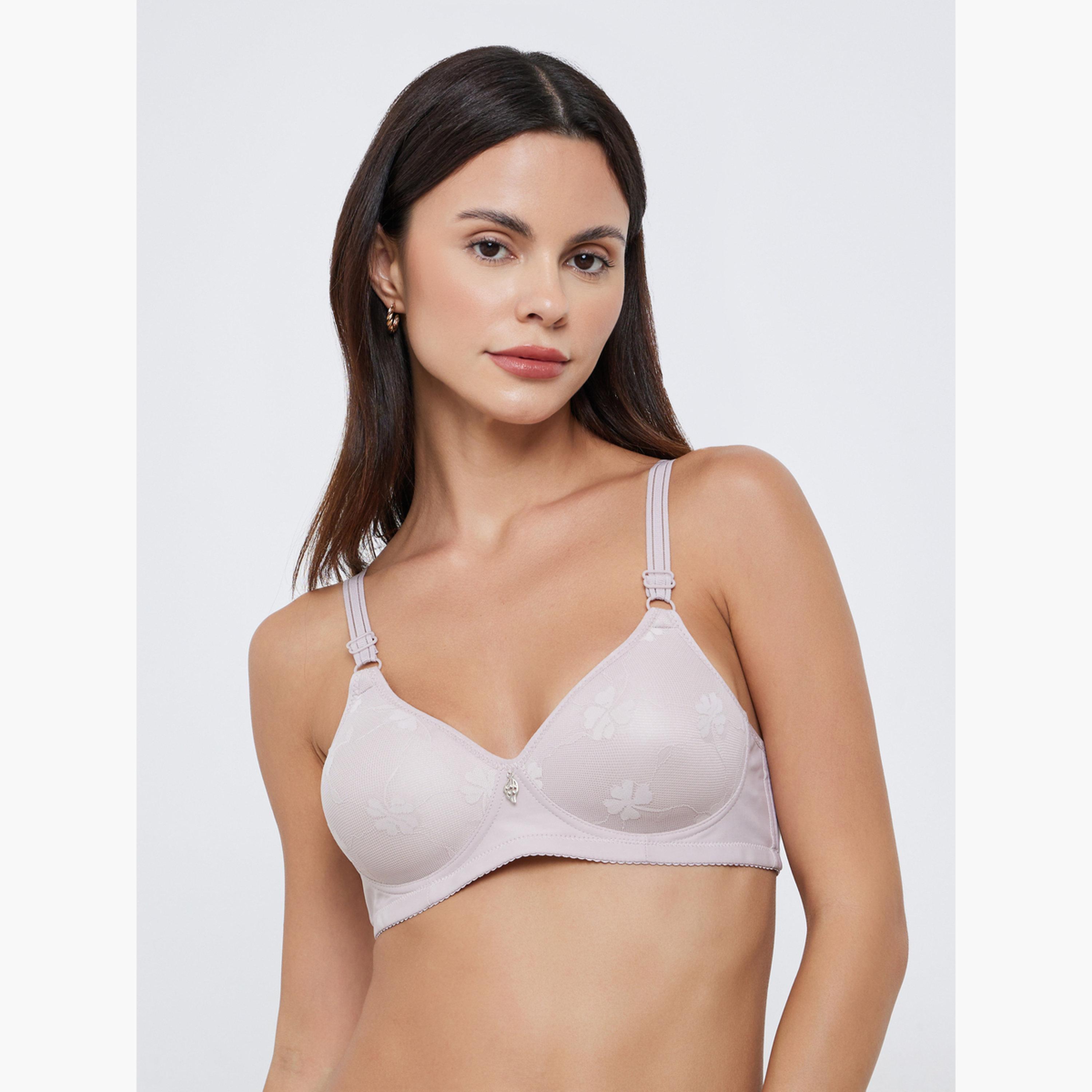ستايلي - عبوة من قطعتين - حمالة صدر مبطنة بدون أسلاك بنقشة جاكار مع تفاصيل حواف-women-clothing-lingerie-bras-image-2