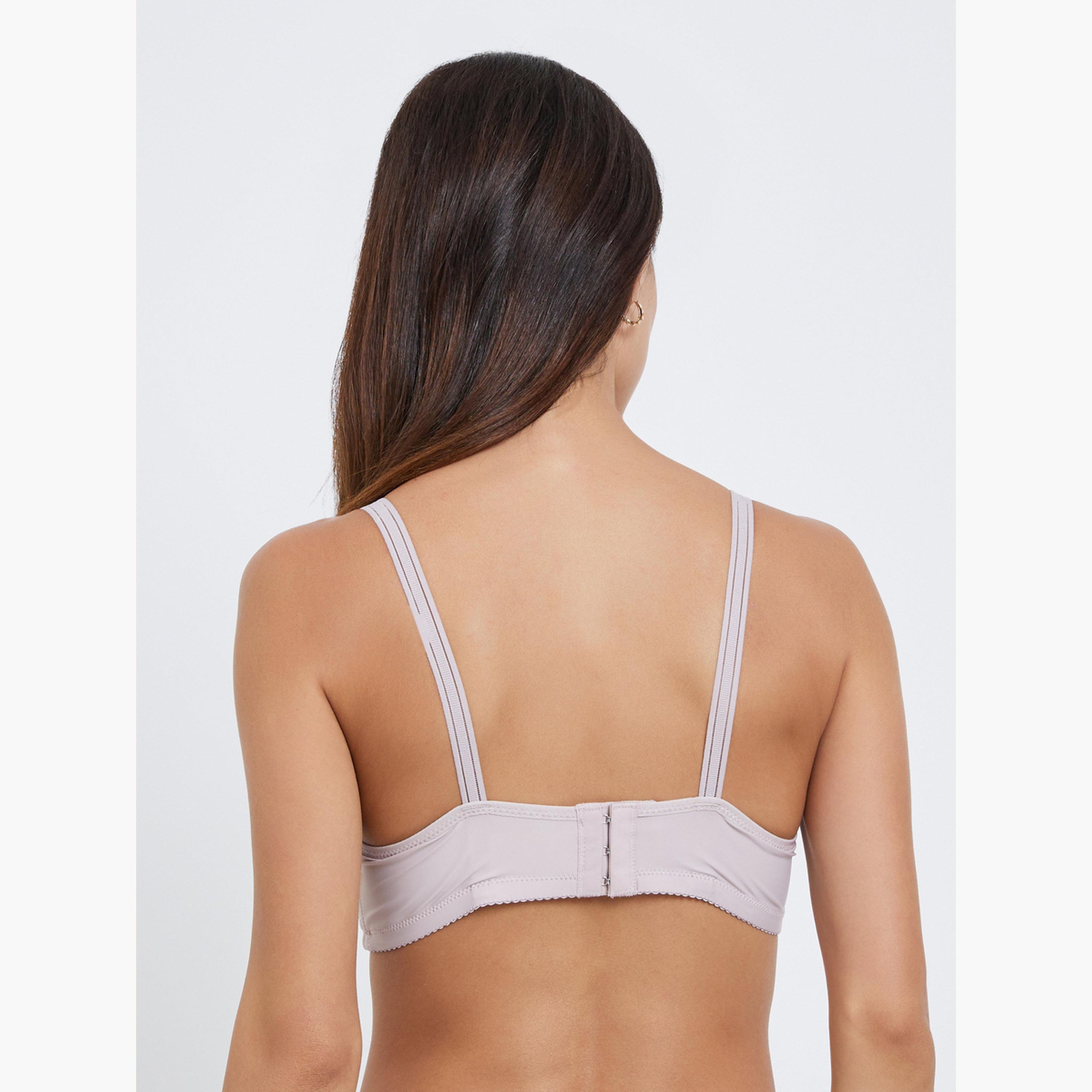 ستايلي - عبوة من قطعتين - حمالة صدر مبطنة بدون أسلاك بنقشة جاكار مع تفاصيل حواف-women-clothing-lingerie-bras-image-3