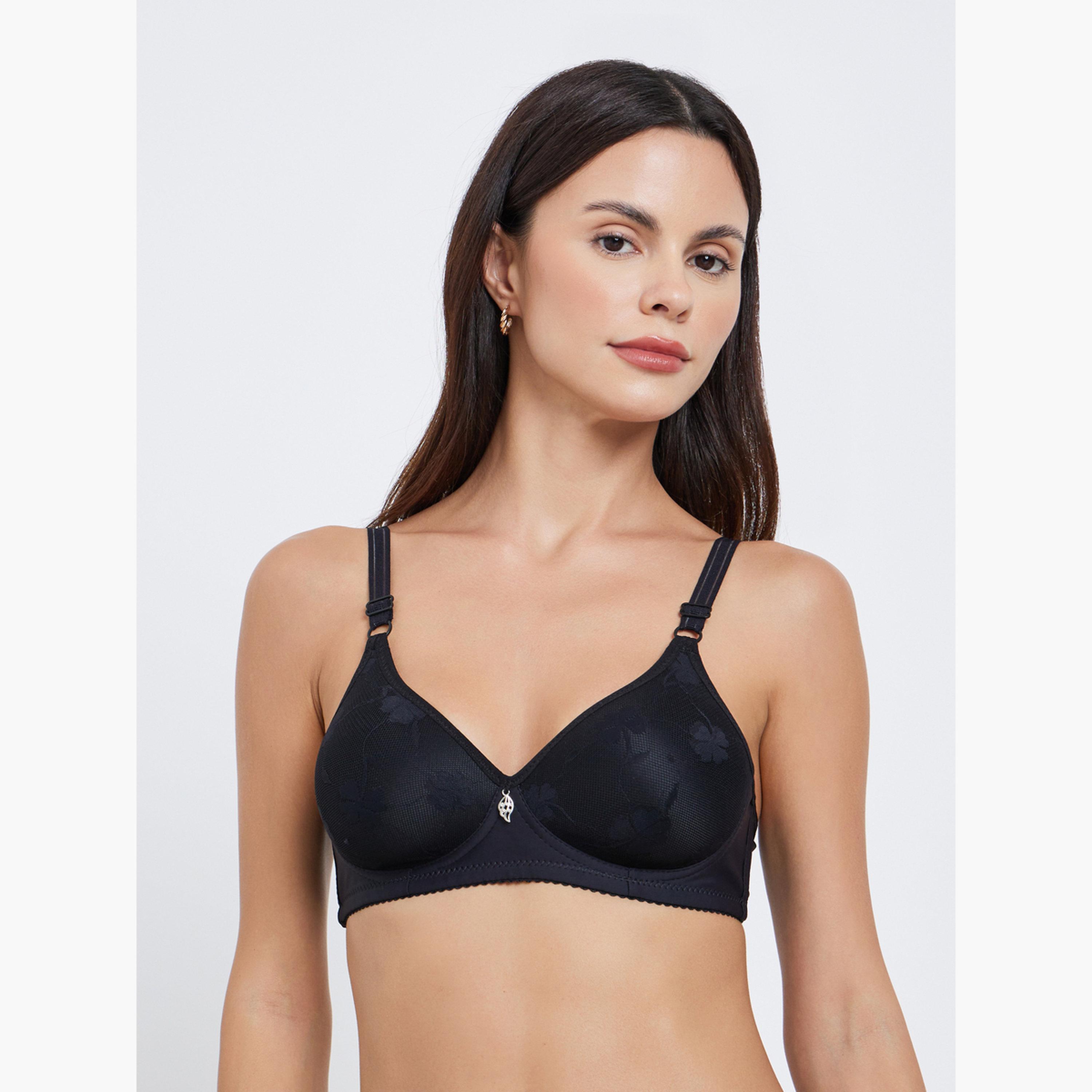 ستايلي - عبوة من قطعتين - حمالة صدر مبطنة بدون أسلاك بنقشة جاكار مع تفاصيل حواف-women-clothing-lingerie-bras-image-4