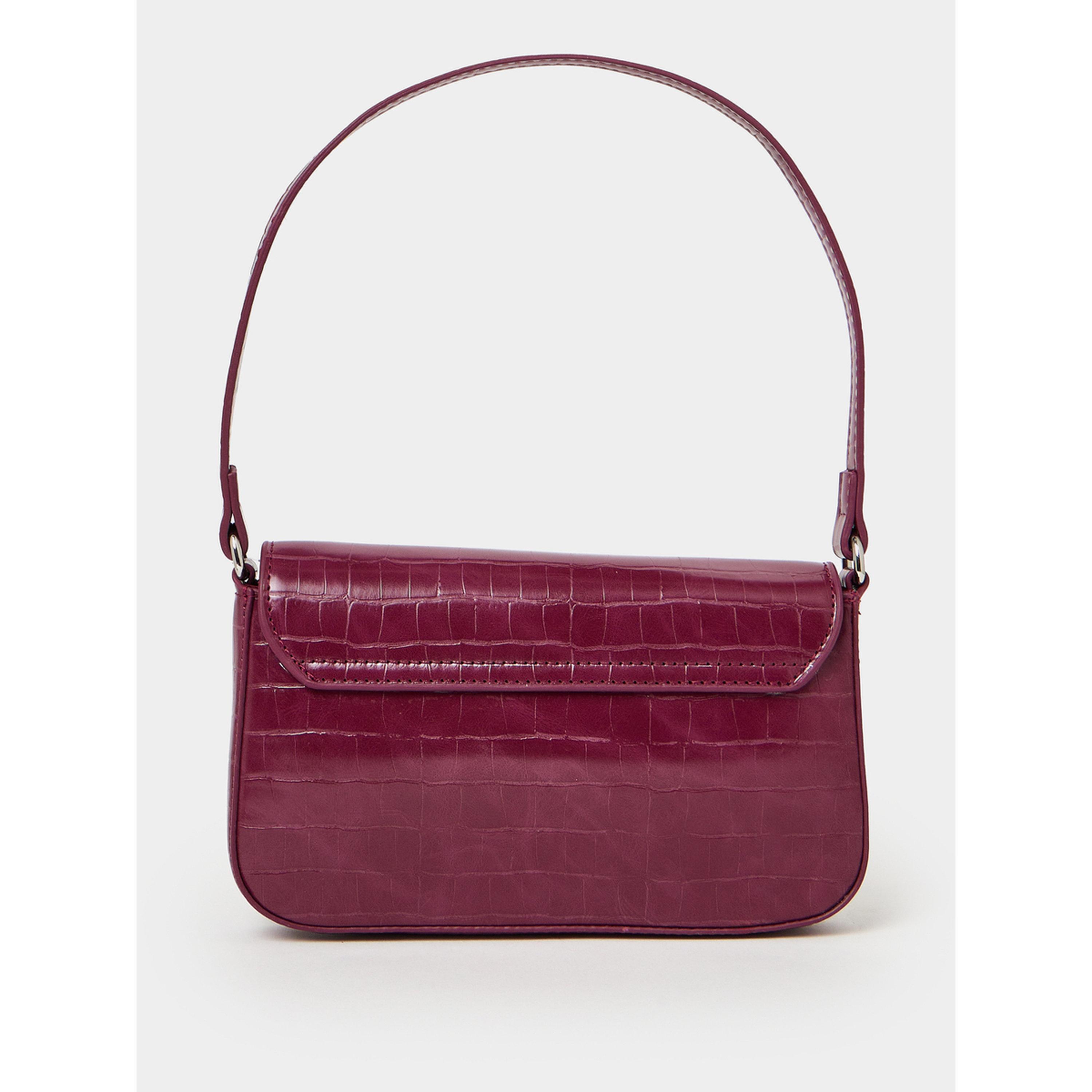 ستايلي - شنطة باغيت لون برغندي بنقشة جلد التمساح-women-bagsandwallets-handbags-image-3