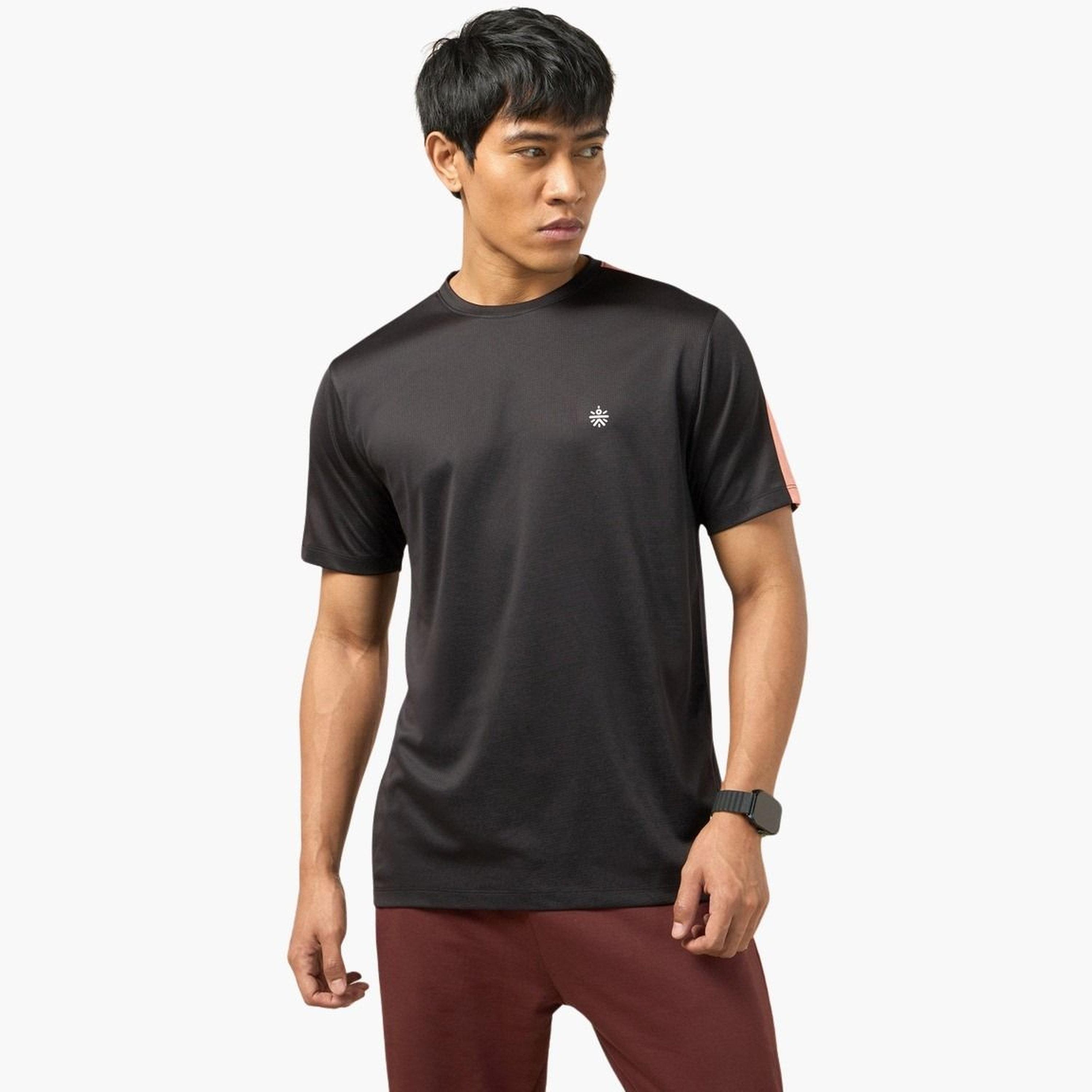 Cult X Styli Men Black Contrast Shoulder Panel Regular Fit T-Shirt-men-clothing-tshirtsandpolos-tshirts-image-1