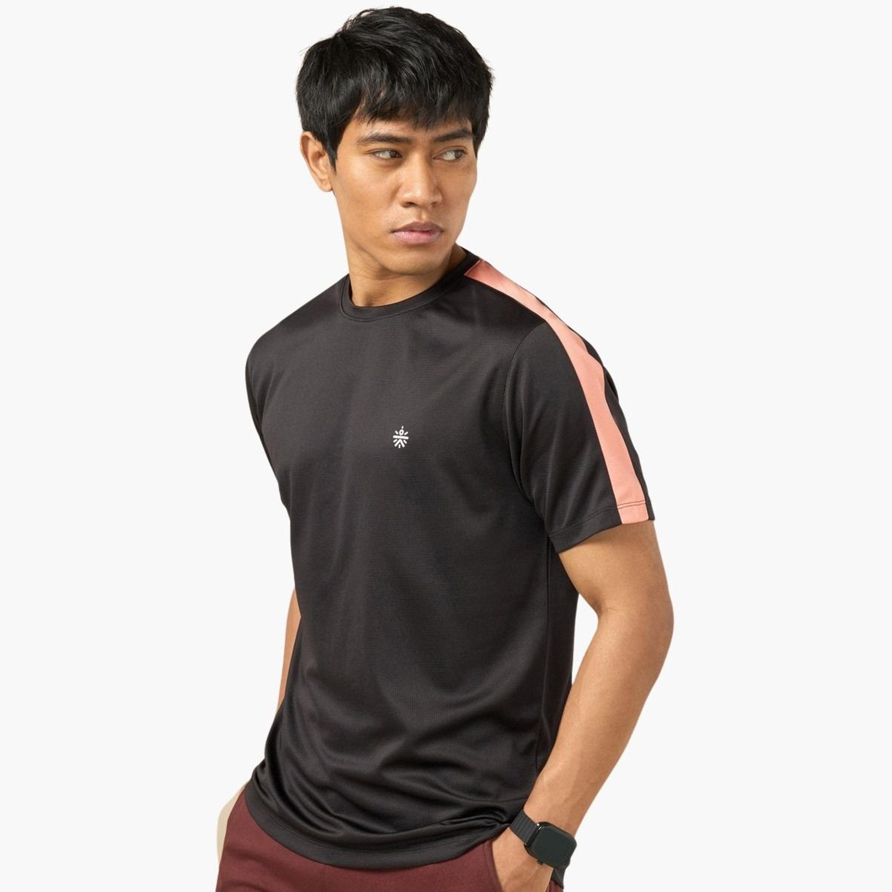 Cult X Styli Men Black Contrast Shoulder Panel Regular Fit T-Shirt-men-clothing-tshirtsandpolos-tshirts-image-3