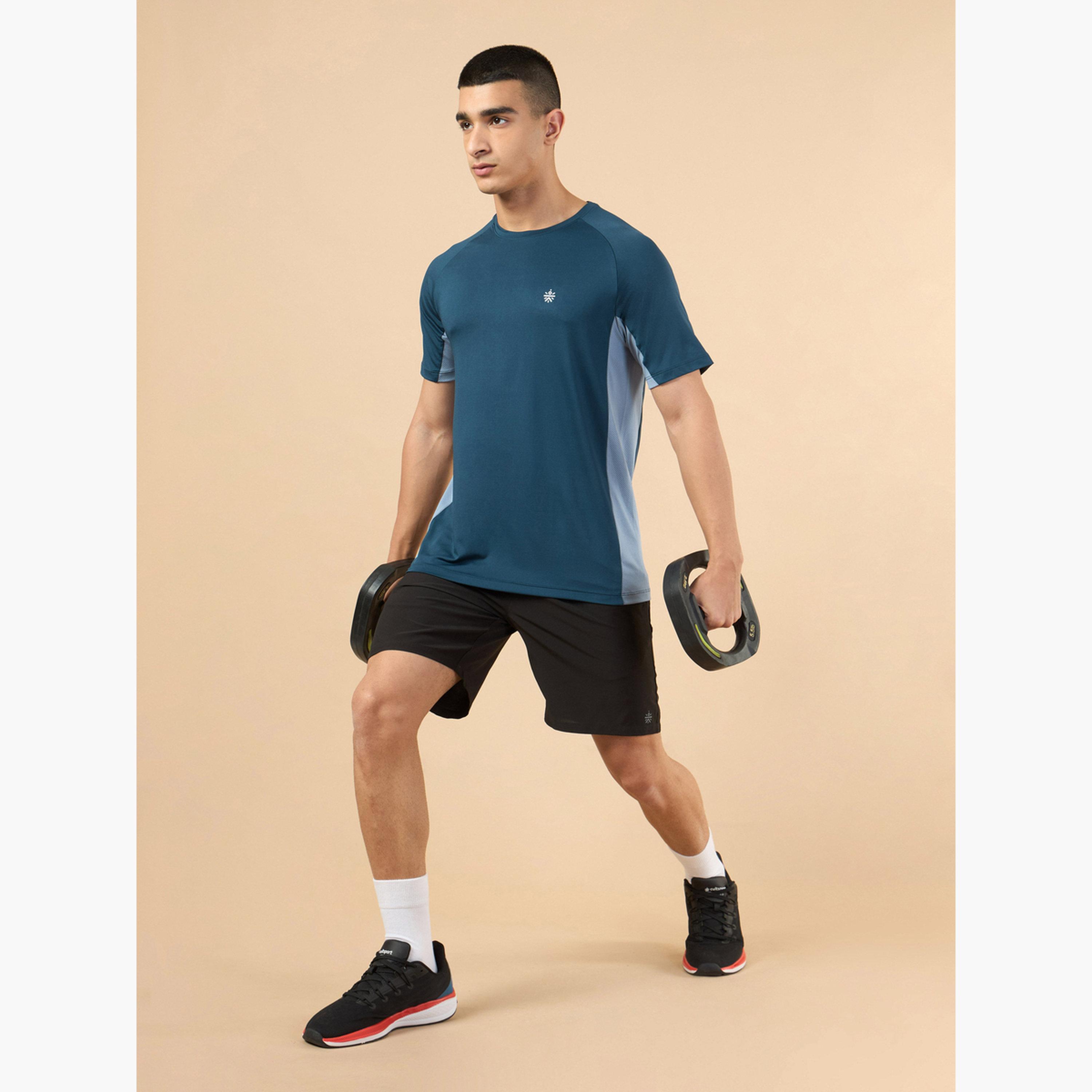Cult X Styli Men Navy Blue Color Block Raglan Sleeve T-Shirt-men-clothing-sportswearandactivewear-tshirtsandpolos-image-2