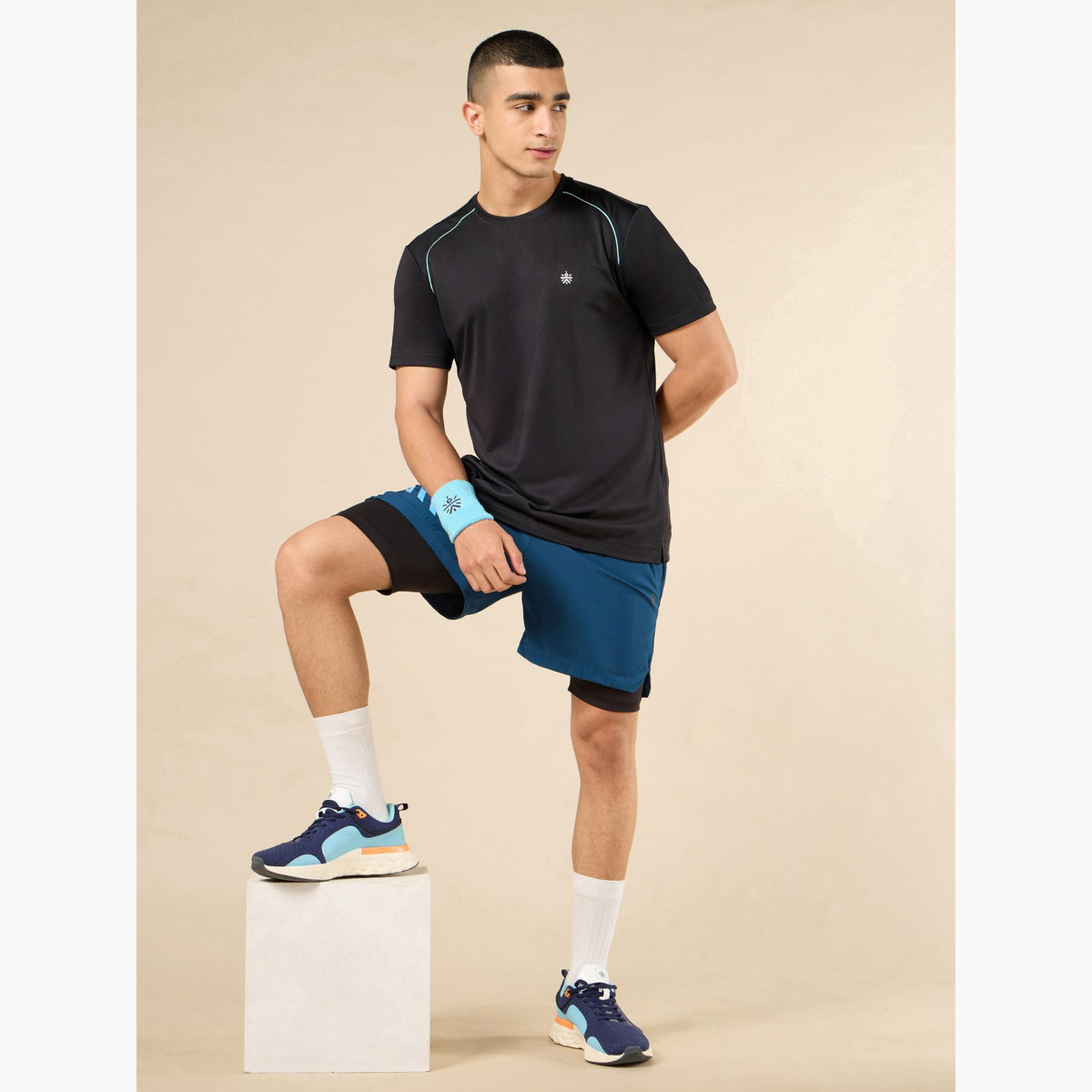كولت × ستايلي - تي شيرت أسود سادة بأكمام راجلان للرجال-men-clothing-tshirtsandpolos-tshirts-image-3