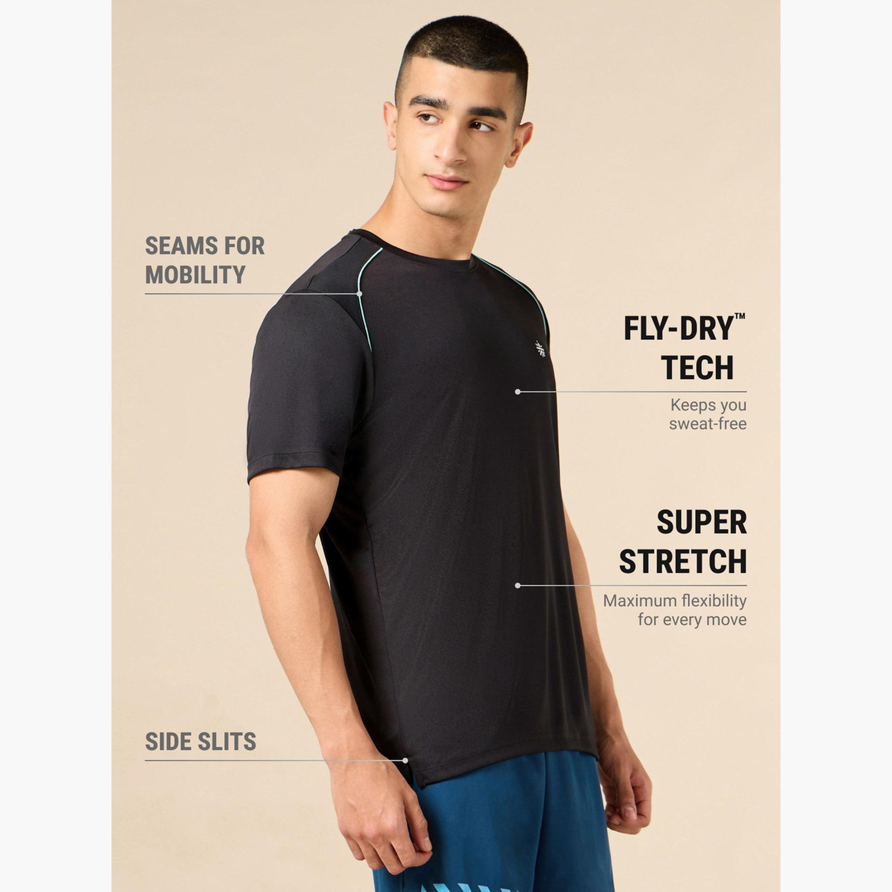 كولت × ستايلي - تي شيرت أسود سادة بأكمام راجلان للرجال-men-clothing-tshirtsandpolos-tshirts-image-4
