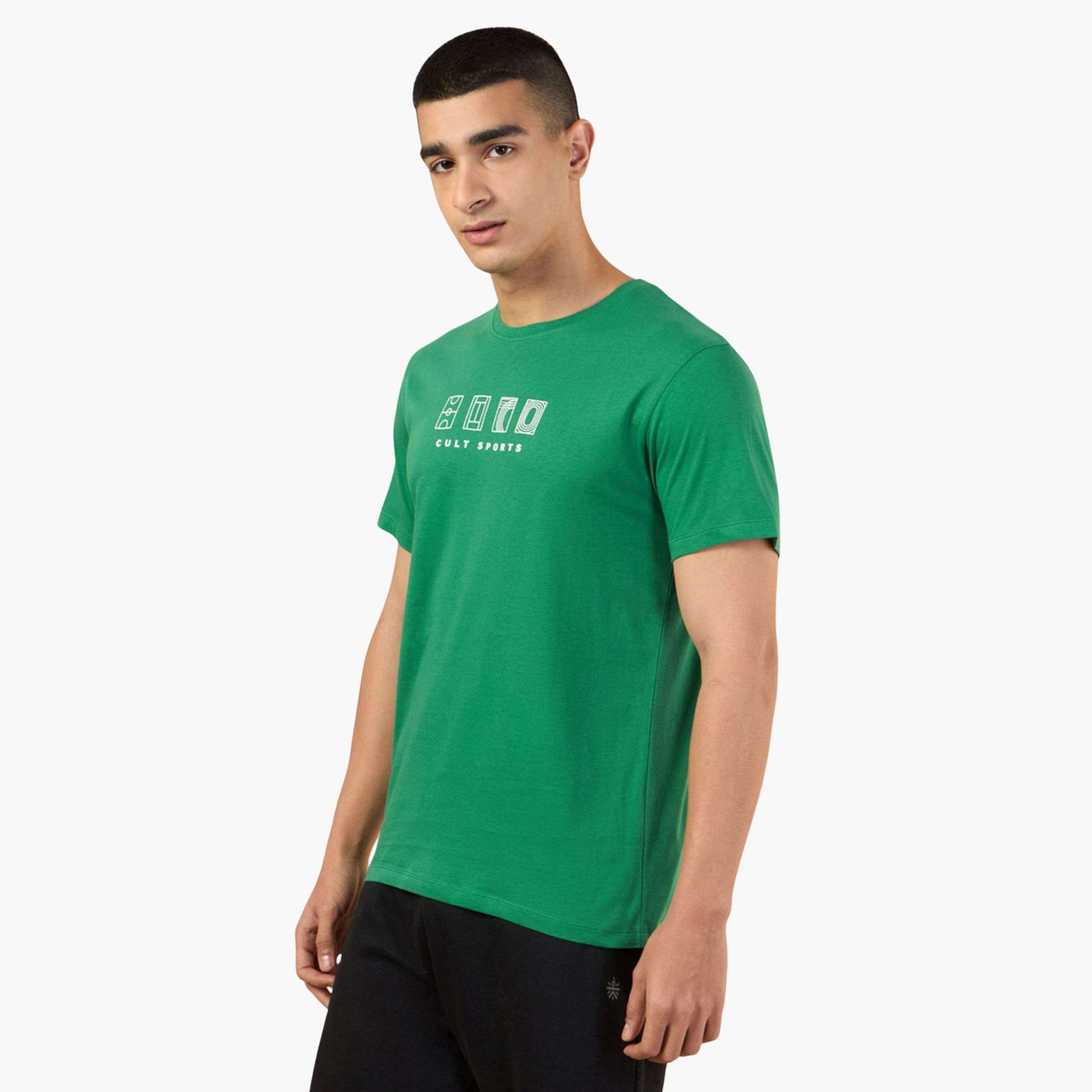 Cult X Styli Men Green Graphic Print Short Sleeve T-Shirt-men-clothing-sportswearandactivewear-tshirtsandpolos-image-1