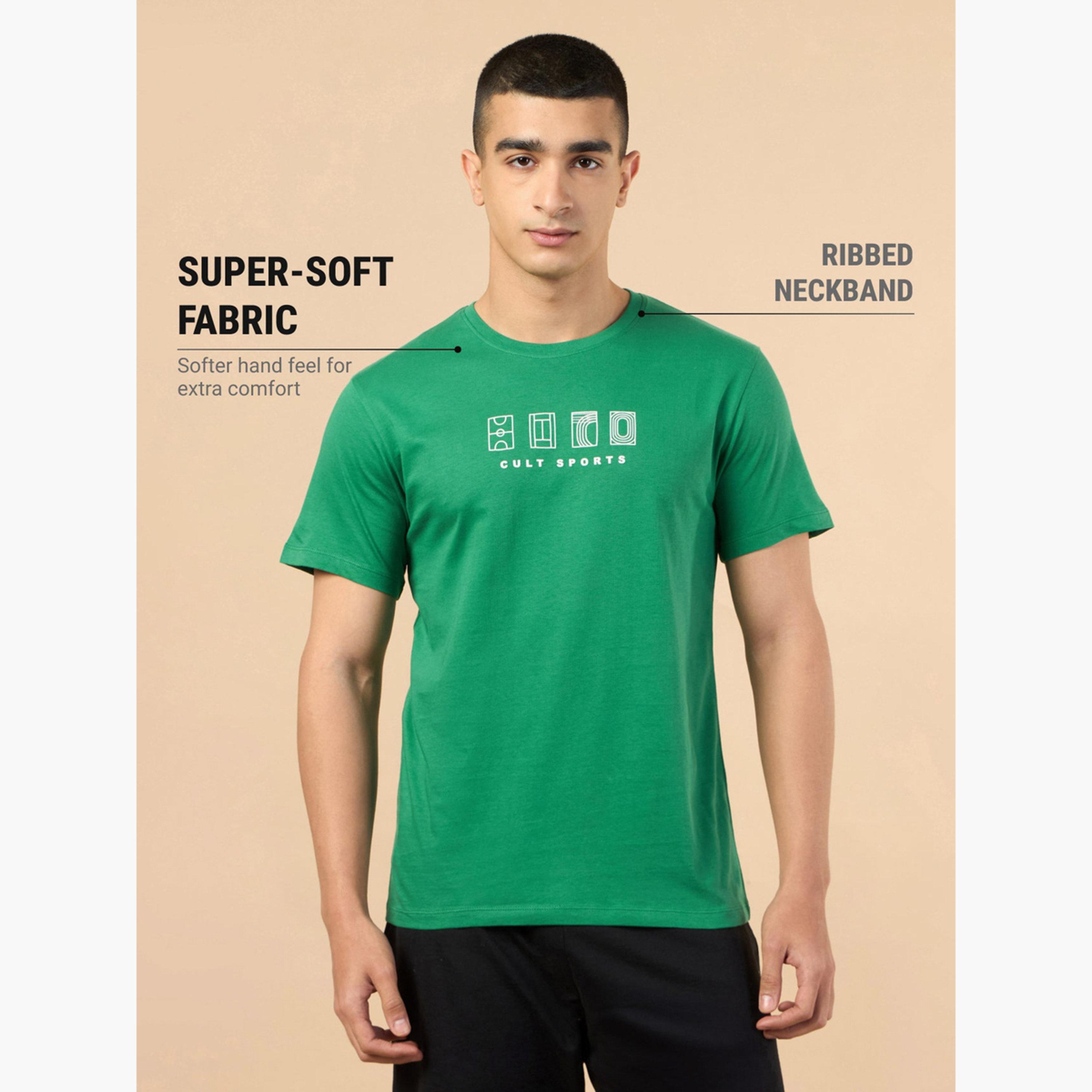 Cult X Styli Men Green Graphic Print Short Sleeve T-Shirt-men-clothing-sportswearandactivewear-tshirtsandpolos-image-4