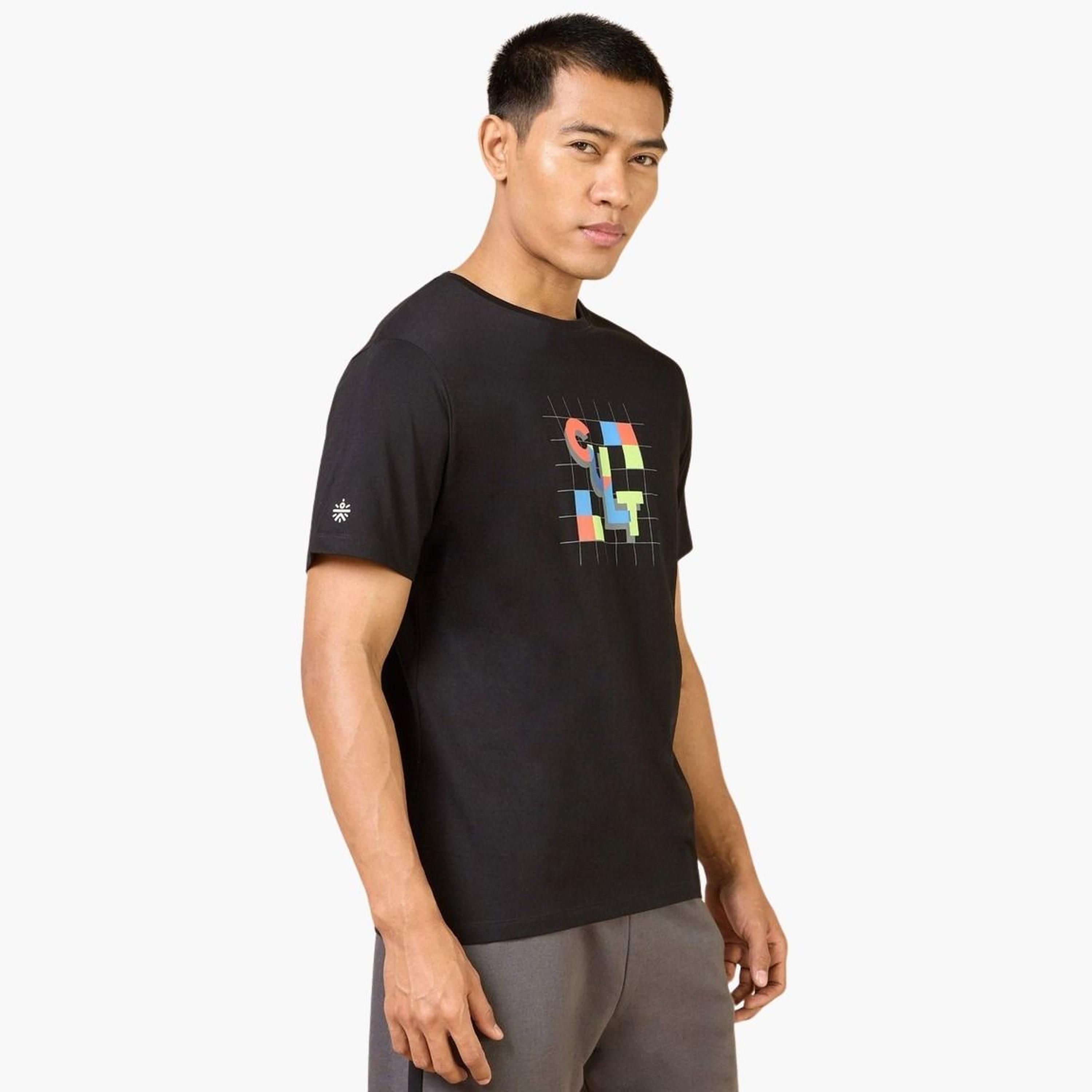 Cult X Styli Men Black Graphic Print Short Sleeve T-Shirt-men-clothing-sportswearandactivewear-tshirtsandpolos-image-1