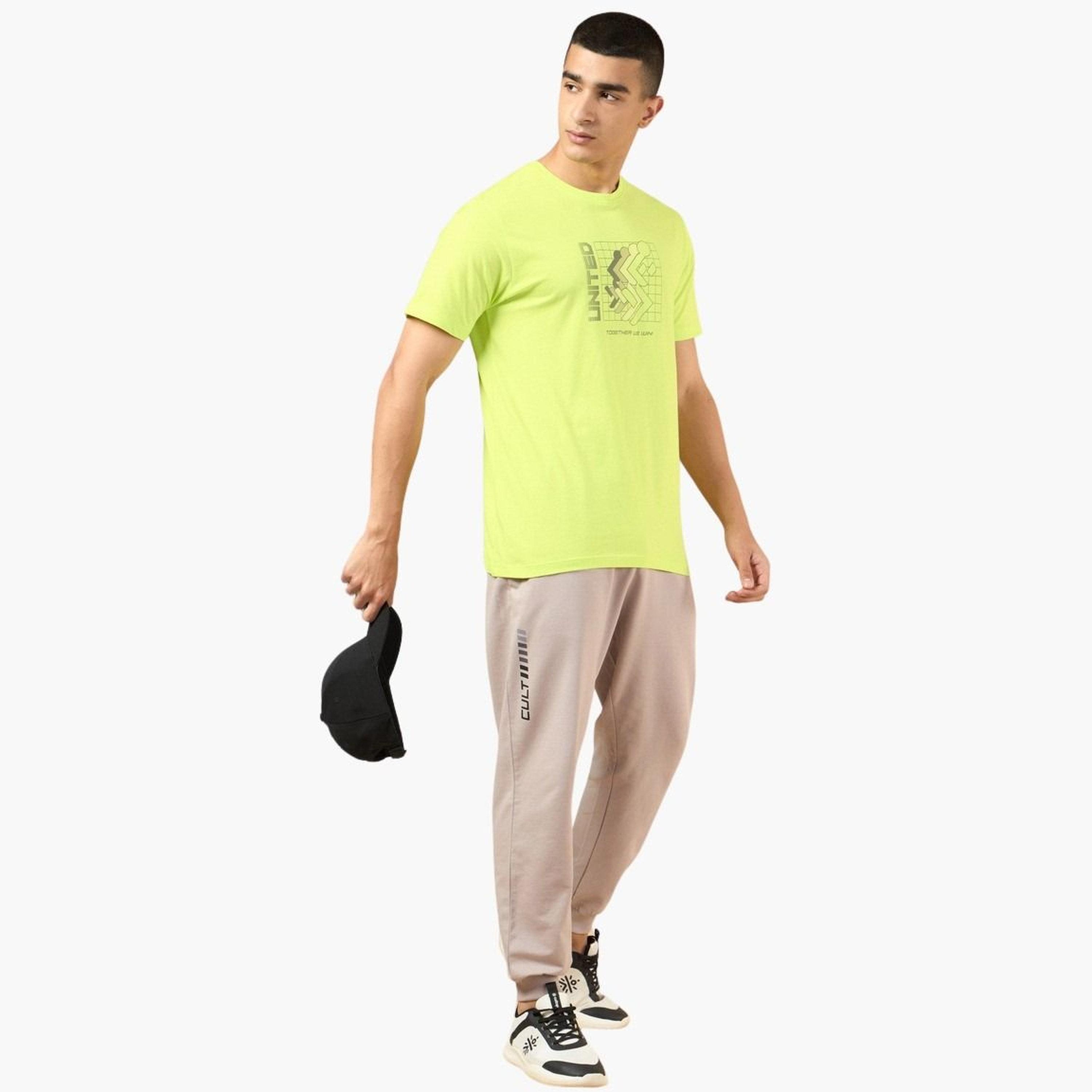 Cult X Styli Men Yellow Marathon Graphic Print Short Sleeve T-Shirt-men-clothing-sportswearandactivewear-tshirtsandpolos-image-2