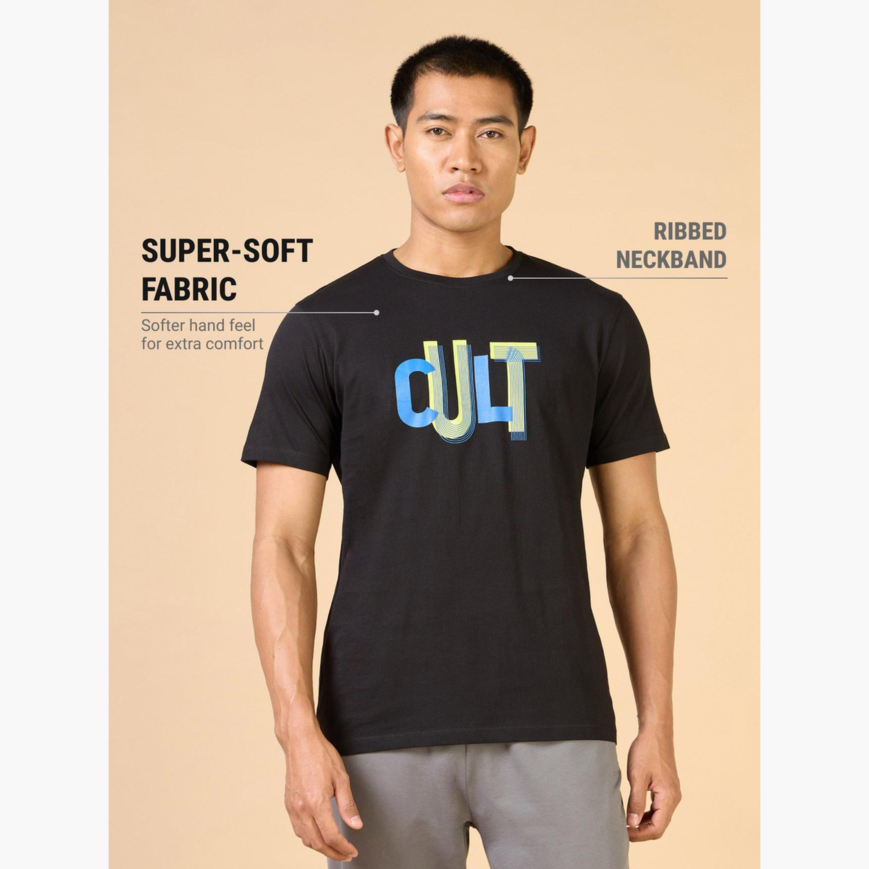 كولت × ستايلي - تي شيرت أسود بأكمام قصيرة وطبعة خطية للرجال-men-clothing-sportswearandactivewear-tshirtsandpolos-image-4