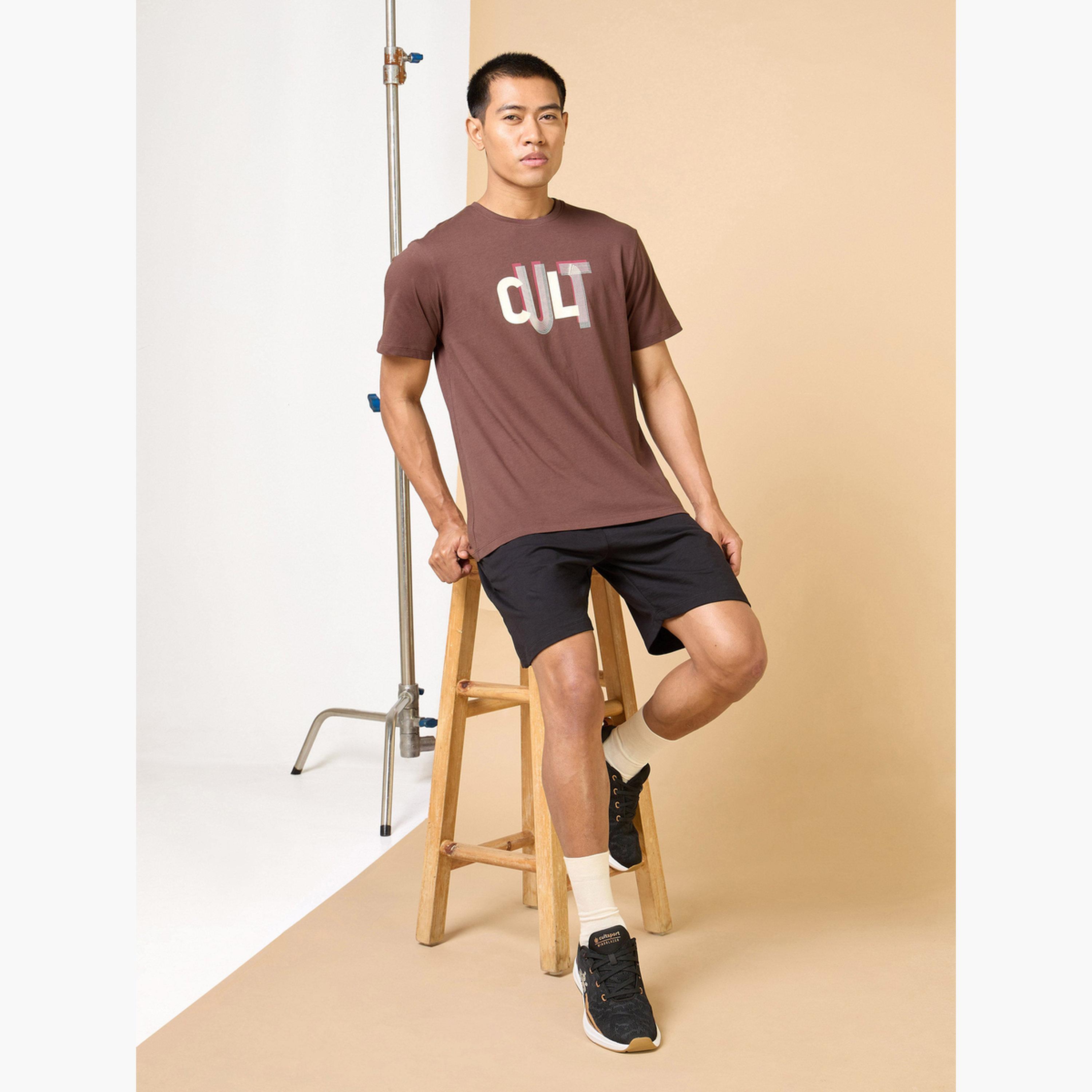 Cult X Styli Men Brown Typography Print Short Sleeve T-Shirt-men-clothing-sportswearandactivewear-tshirtsandpolos-image-3