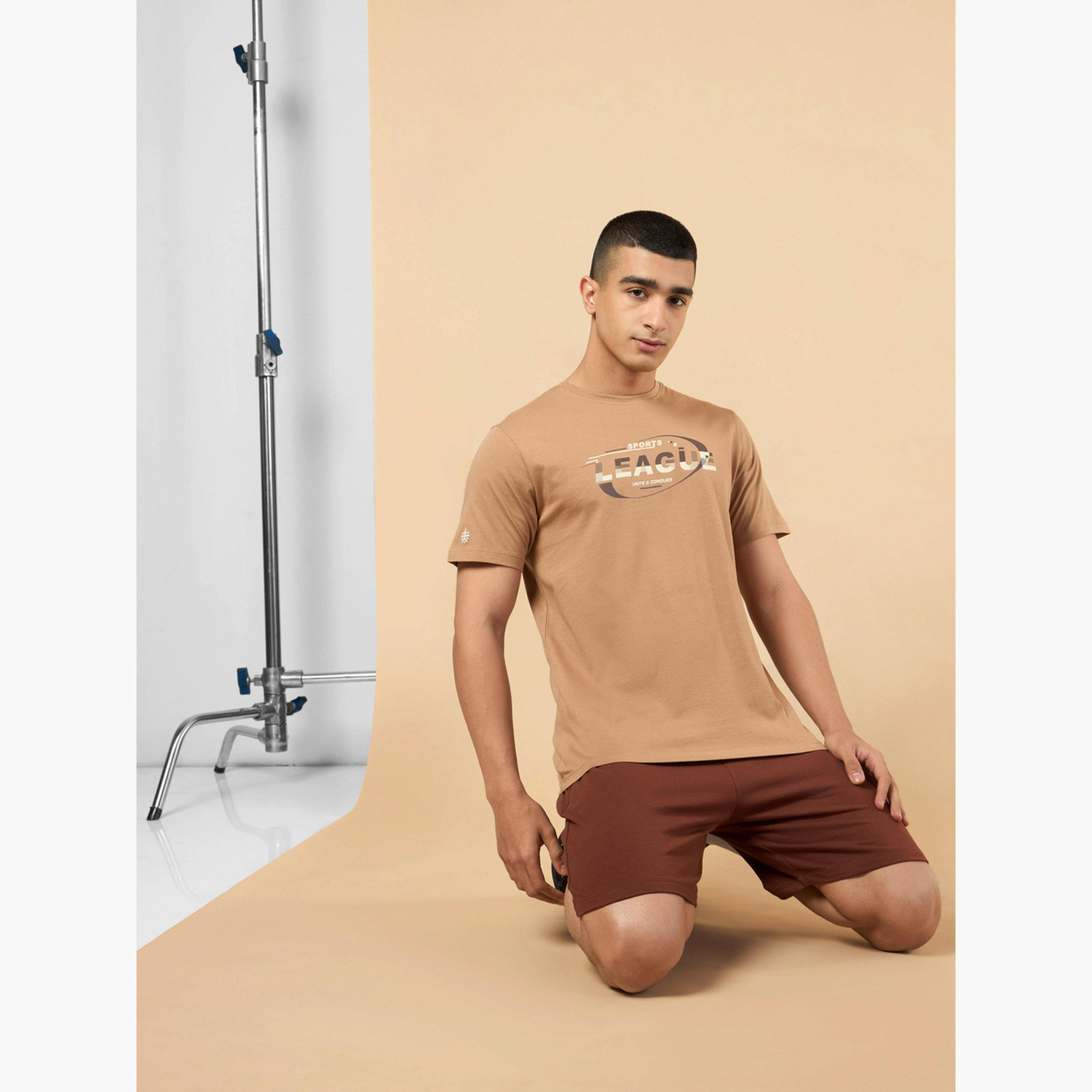 Cult X Styli Men Brown Sports League Graphic Print Short Sleeve T-Shirt-men-clothing-tshirtsandpolos-tshirts-image-2