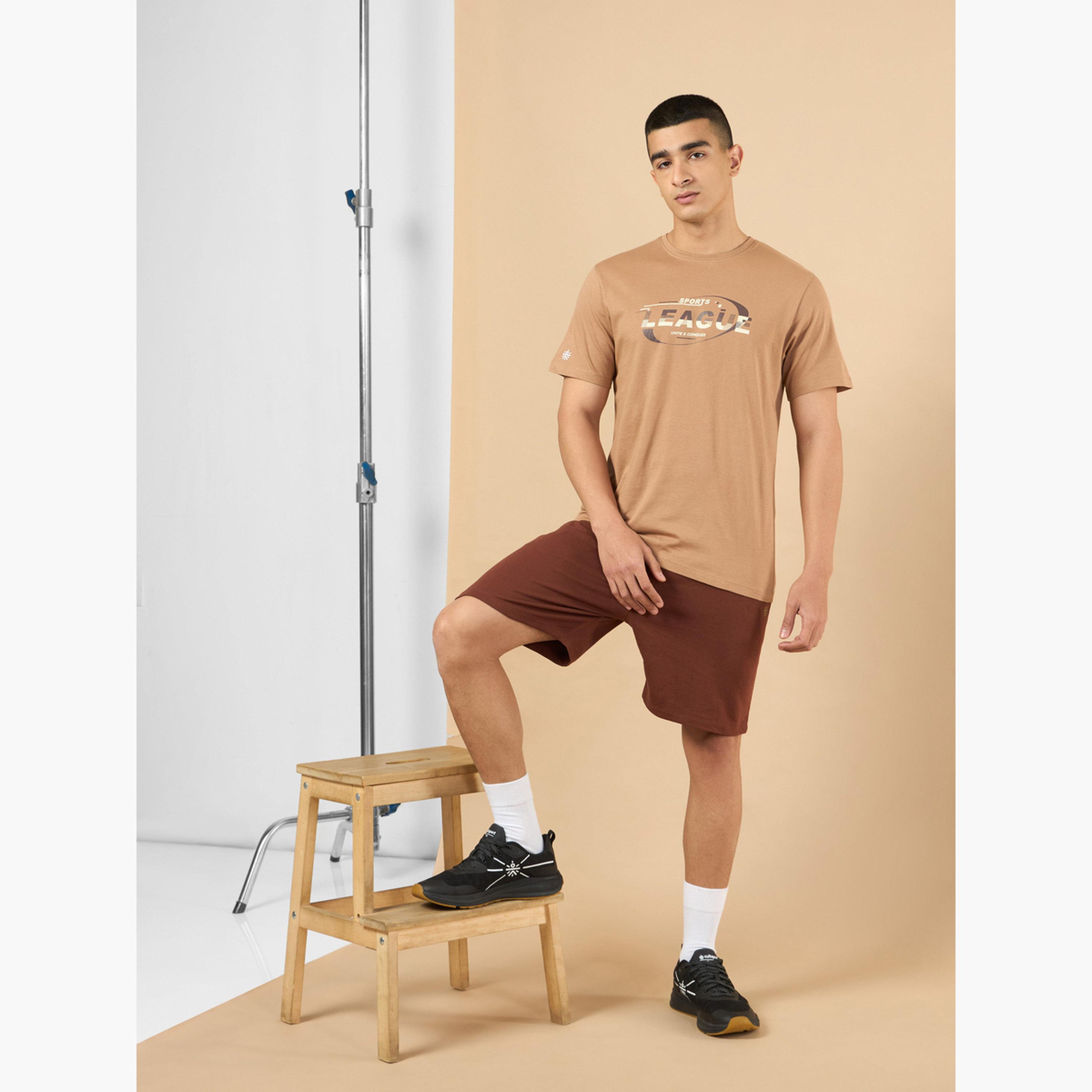 Cult X Styli Men Brown Sports League Graphic Print Short Sleeve T-Shirt-men-clothing-tshirtsandpolos-tshirts-image-3