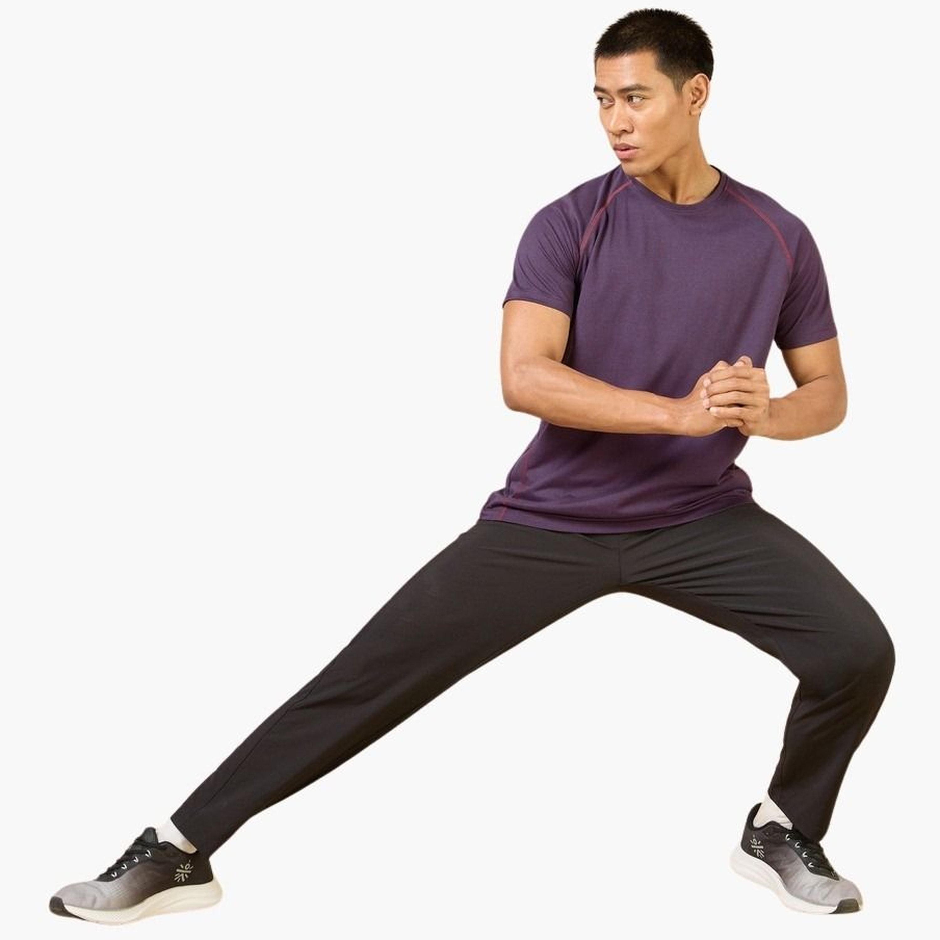 Cult X Styli Men Purple Plain Sculpted COMFORTech T-Shirt-men-clothing-tshirtsandpolos-tshirts-image-3