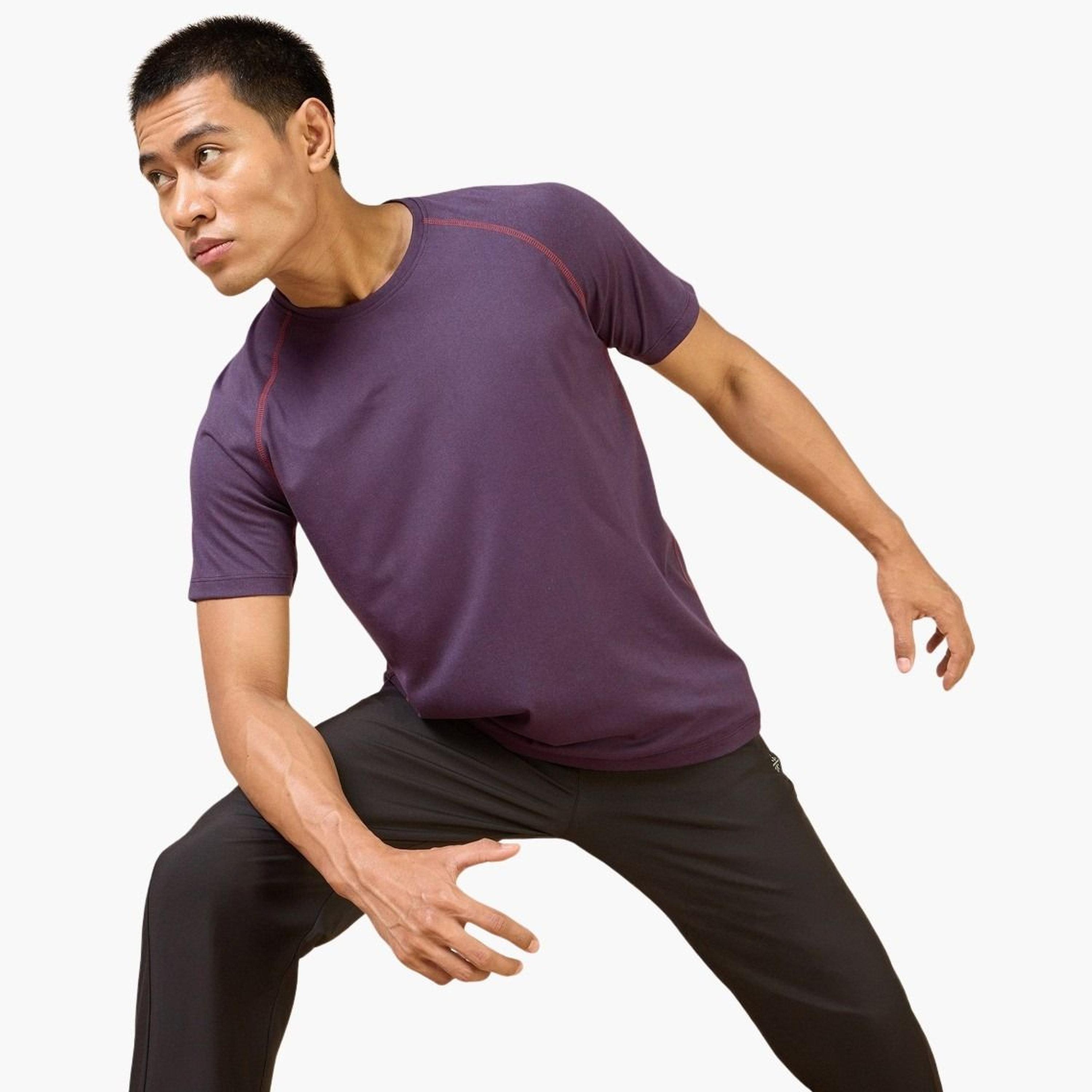 Cult X Styli Men Purple Plain Sculpted COMFORTech T-Shirt-men-clothing-tshirtsandpolos-tshirts-image-4