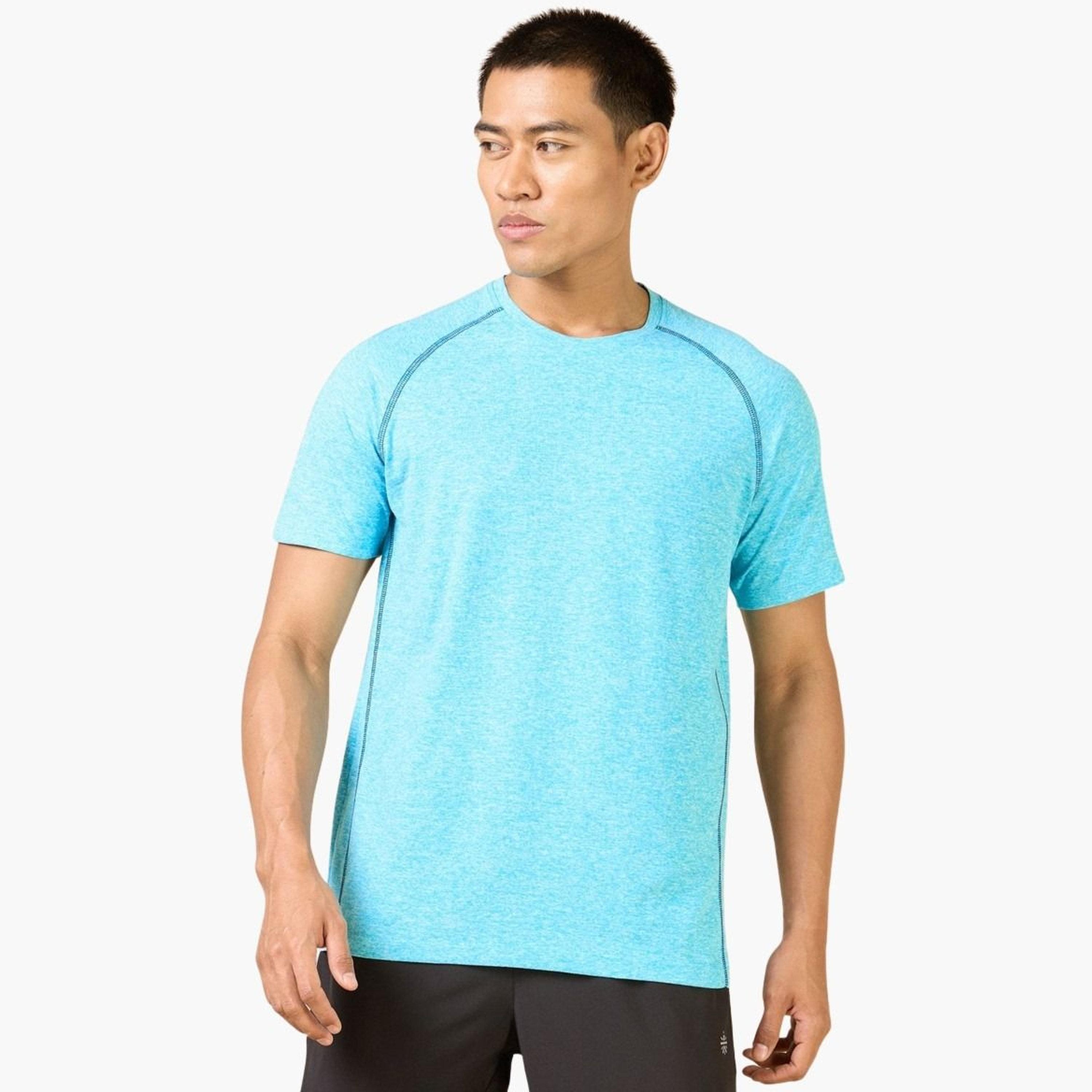 Cult X Styli Men Blue Plain Sculpted COMFORTech T-Shirt-men-clothing-tshirtsandpolos-tshirts-image-1