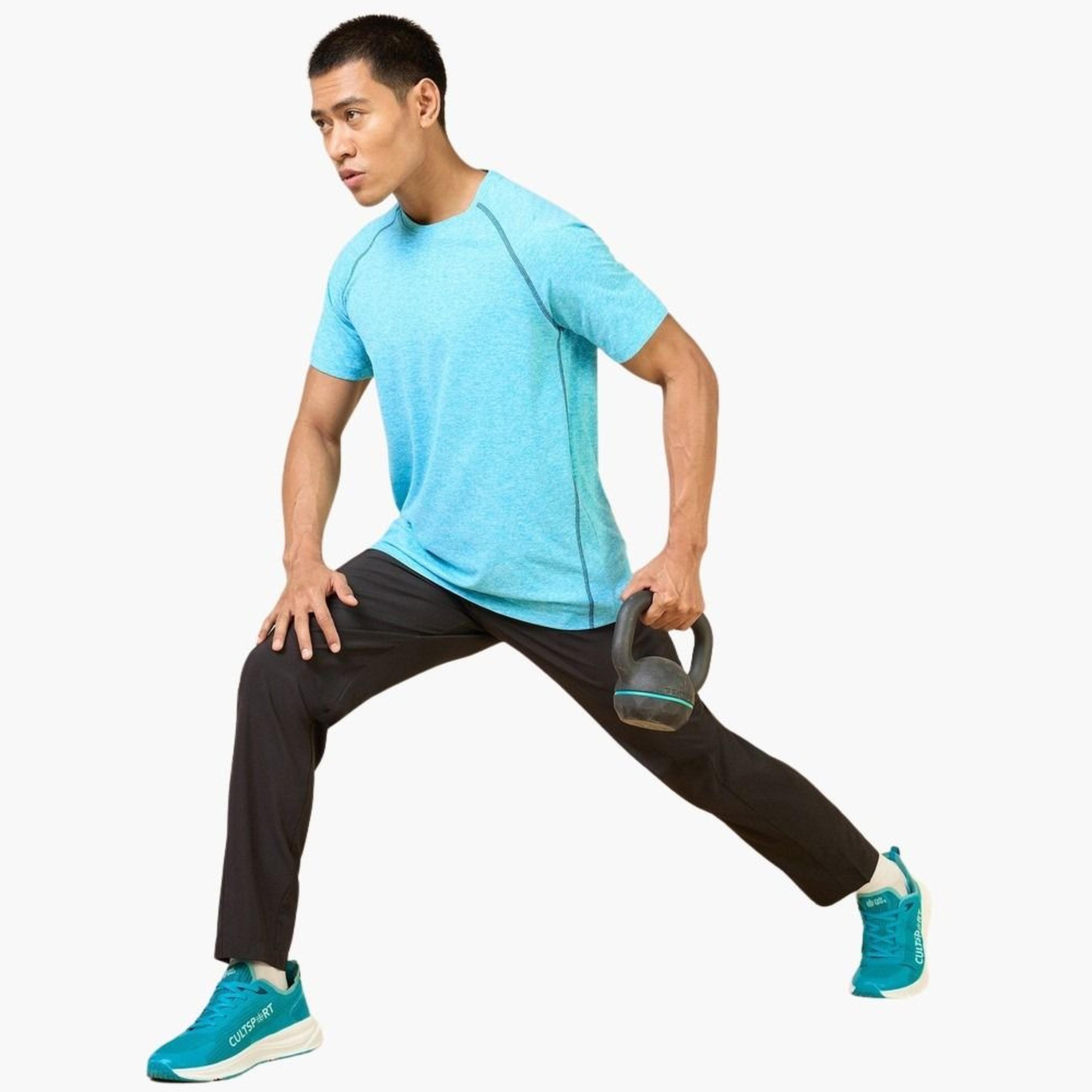Cult X Styli Men Blue Plain Sculpted COMFORTech T-Shirt-men-clothing-tshirtsandpolos-tshirts-image-3