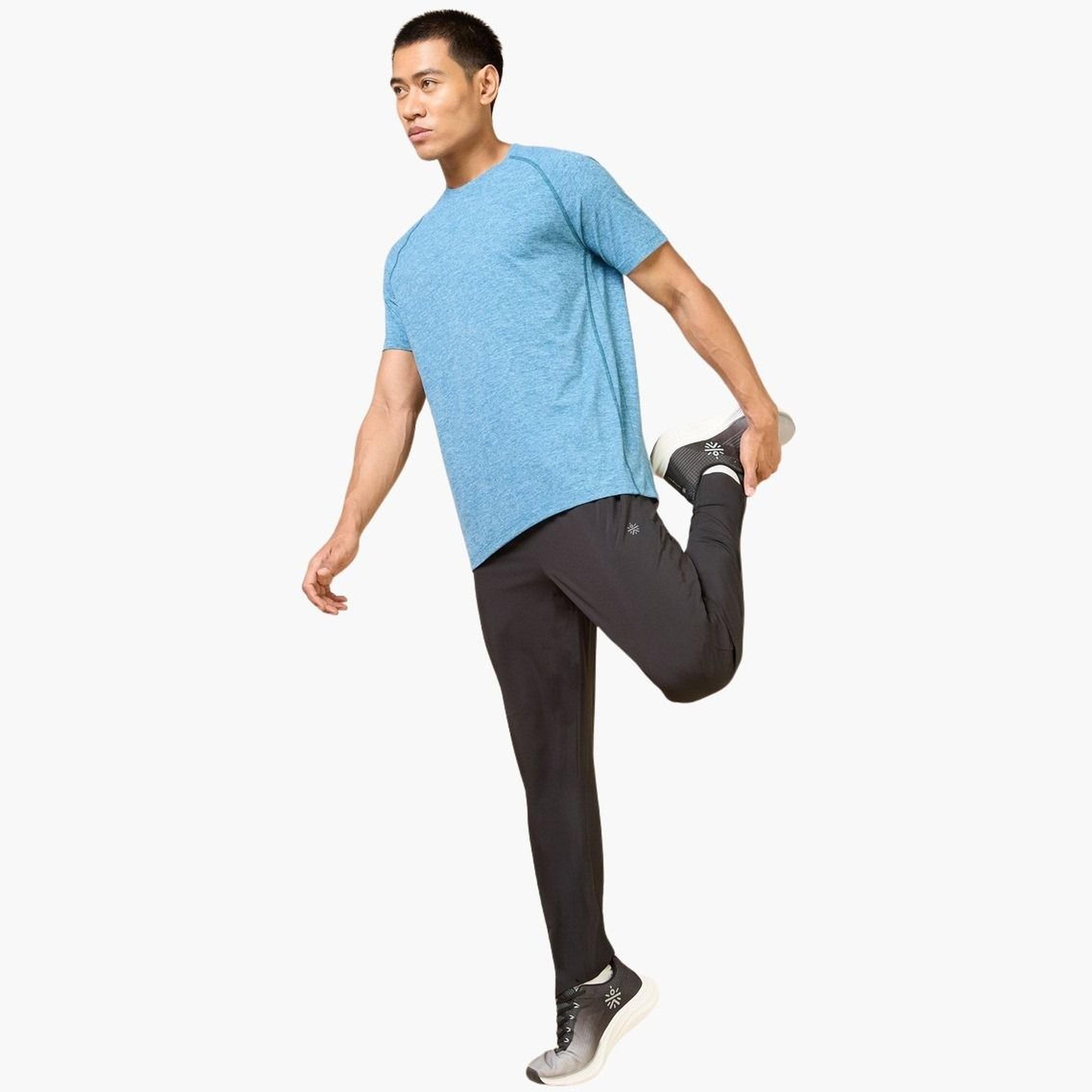 Cult X Styli Men Blue Plain Sculpted COMFORTech T-Shirt-men-clothing-tshirtsandpolos-tshirts-image-4