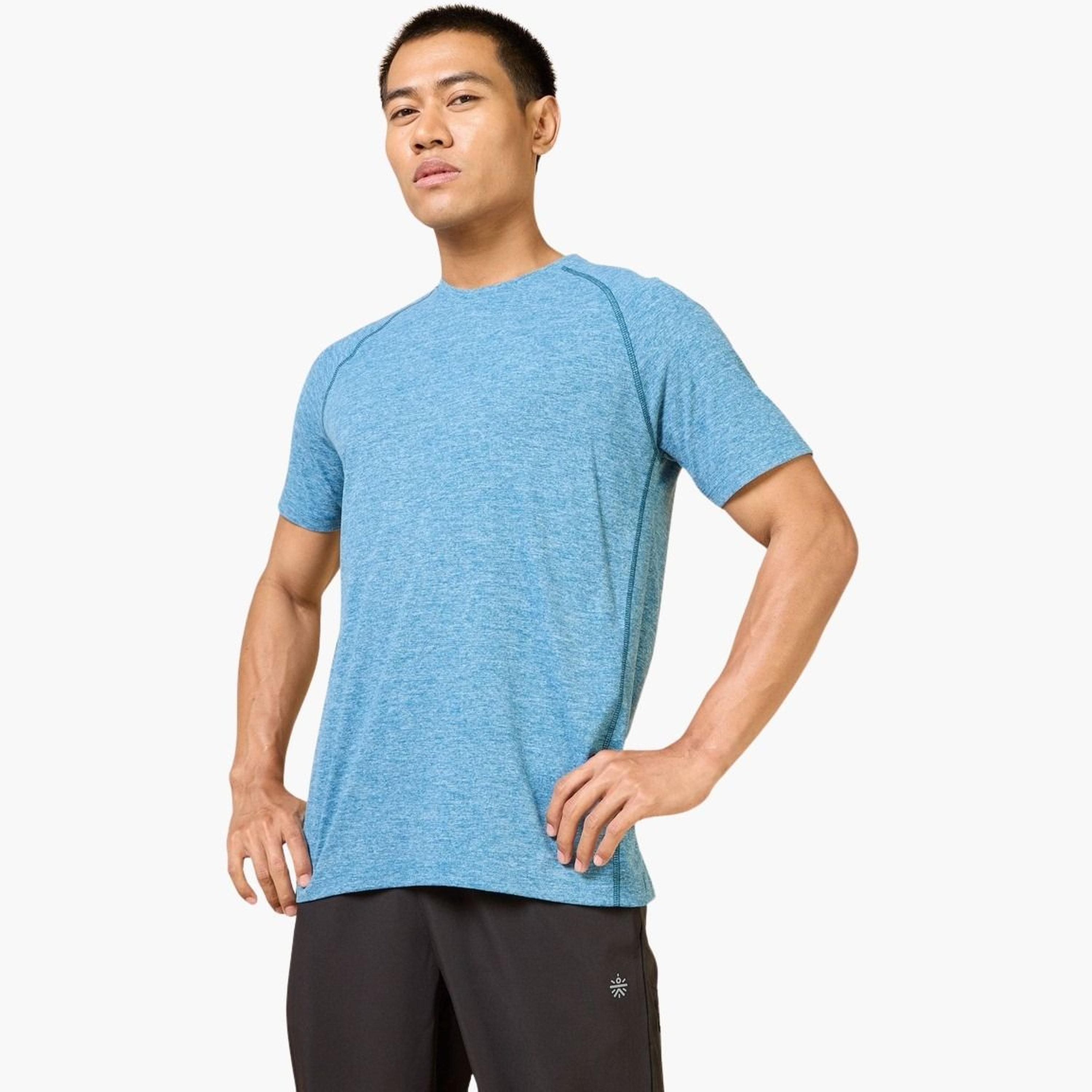 Cult X Styli Men Blue Plain Sculpted COMFORTech T-Shirt-men-clothing-tshirtsandpolos-tshirts-image-5