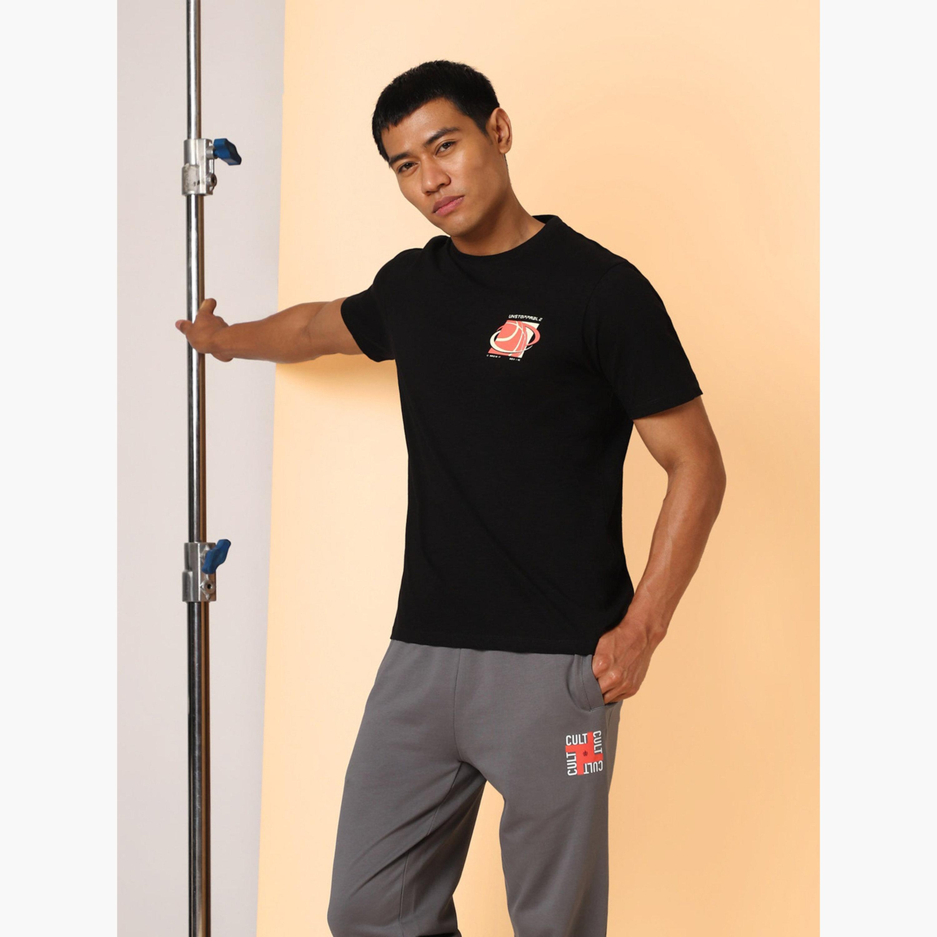 Cult X Styli Men Black Unstoppable Typo Print T-Shirt-men-clothing-tshirtsandpolos-tshirts-image-4