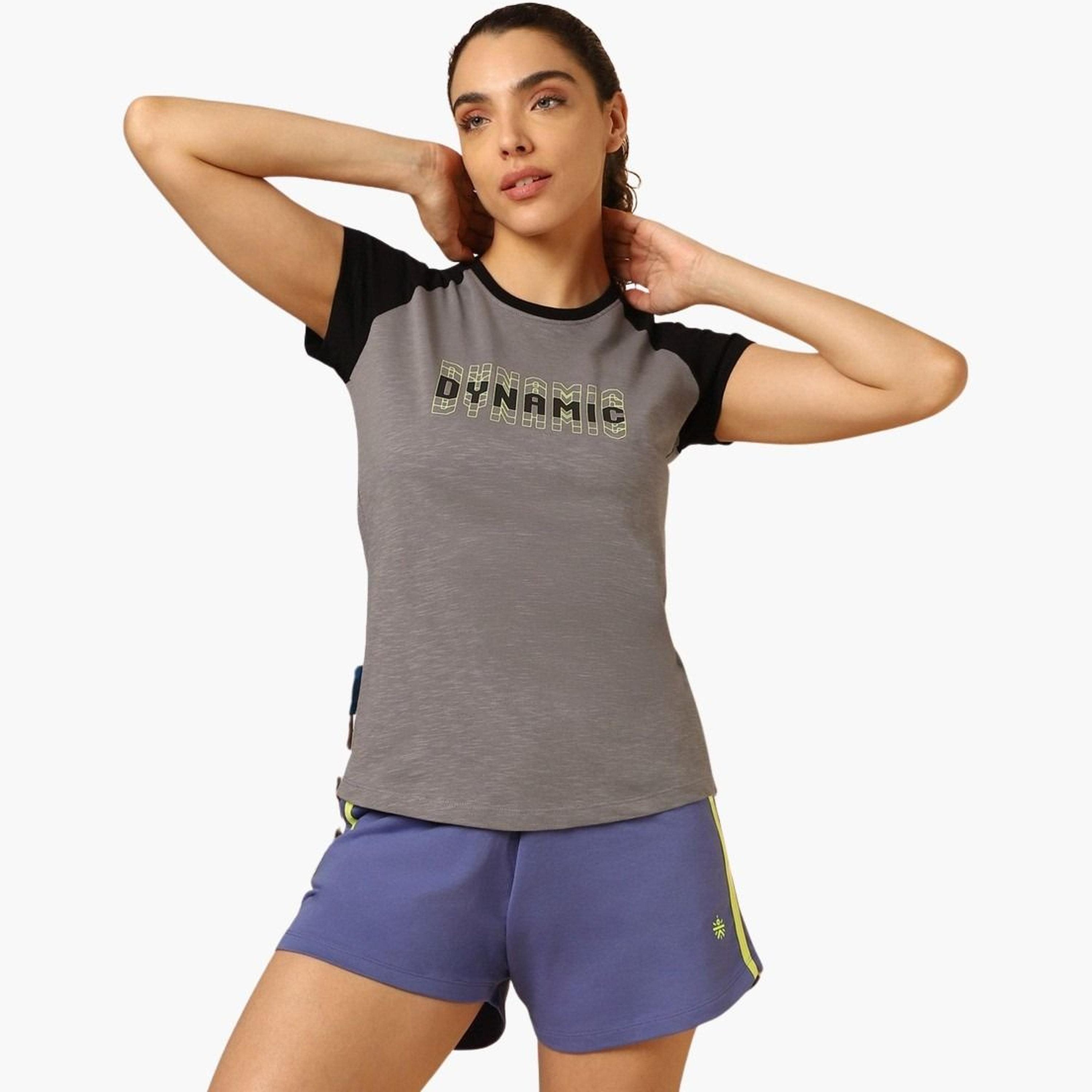 Cult X Styli Women Grey Graphic Print Raglan Sleeve T-Shirt-women-clothing-tshirts-image-1