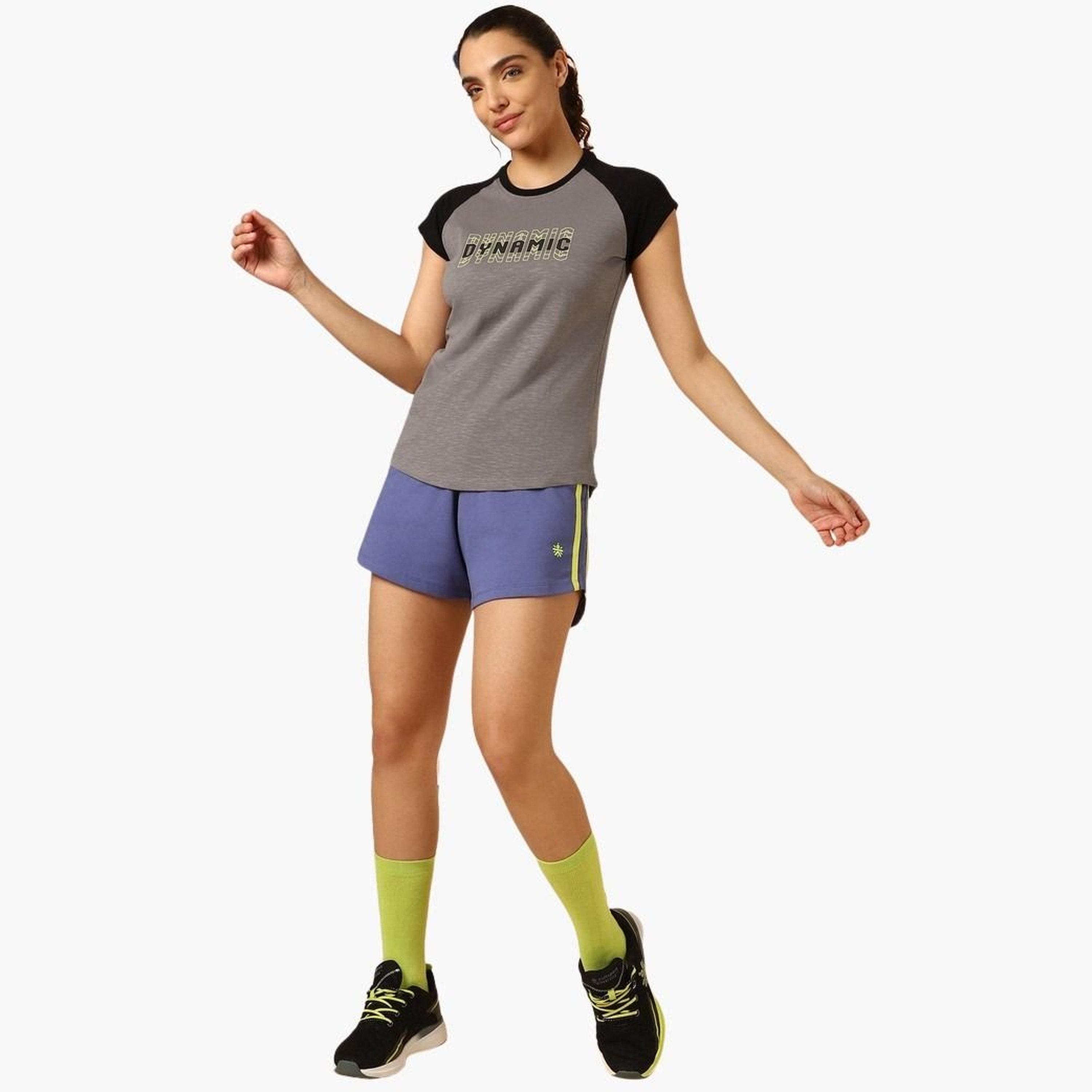 Cult X Styli Women Grey Graphic Print Raglan Sleeve T-Shirt-women-clothing-tshirts-image-2